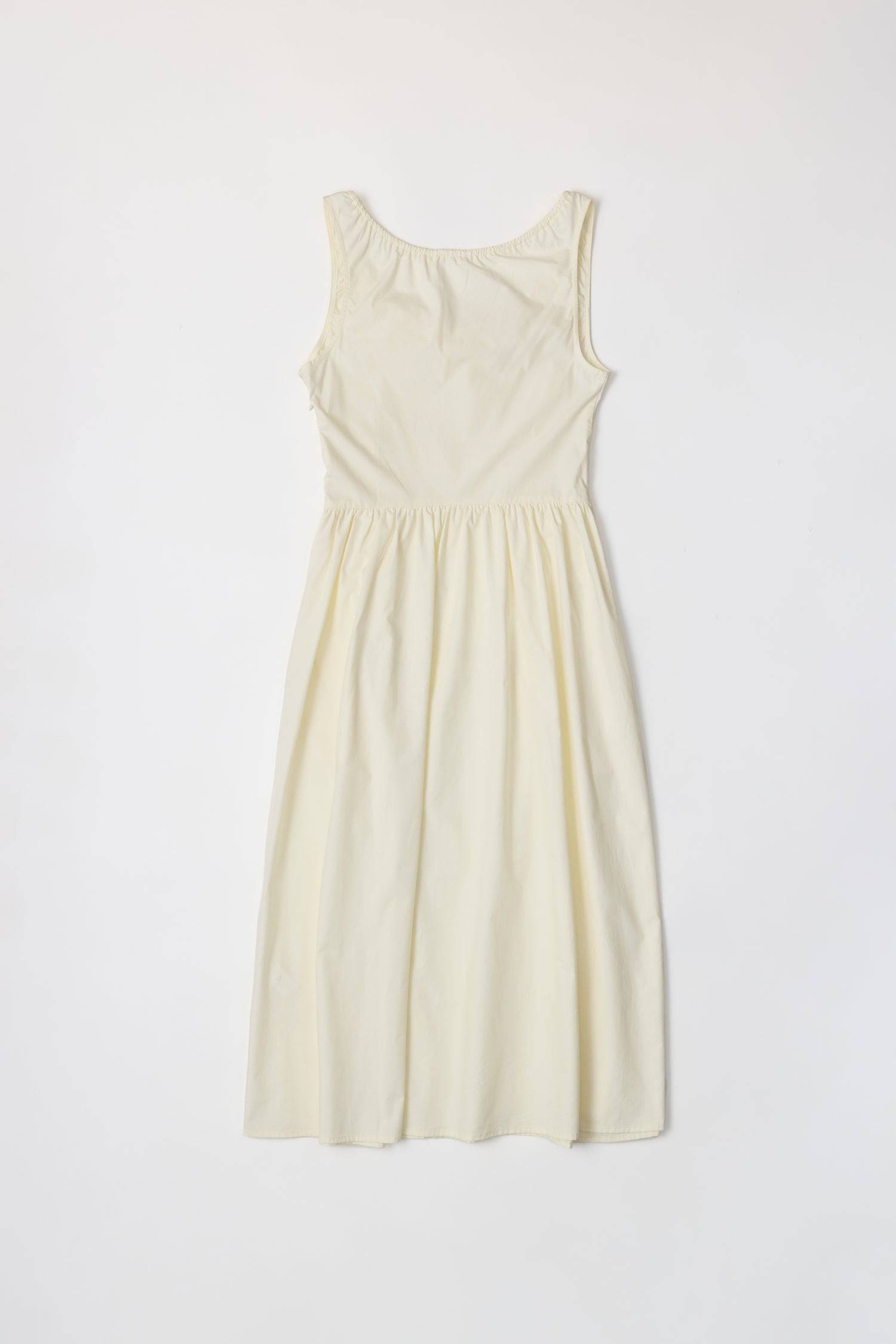 8911662874845, The Anika Dress, Dress, All Row, Casual,cf-color-white,cf-size-l,cf-size-m,cf-size-s,cf-vendor-mod-ref,Cinched Waist,Comfortable,Cotton,curve skirt,drawstring waist,Dress,dressy,final-sale,finalsale,Long Dress,maxi dress,Mid Length Dress,Midi,Midi Dress,midi length,new,sale,side pockets,Sleeveless,Spring,Summer,voluminous,womens, Information The Anika Dress is a comfortable sleeveless midi dress featuring a gathered neck design and front ties for a personalized fit. With shirring around the n