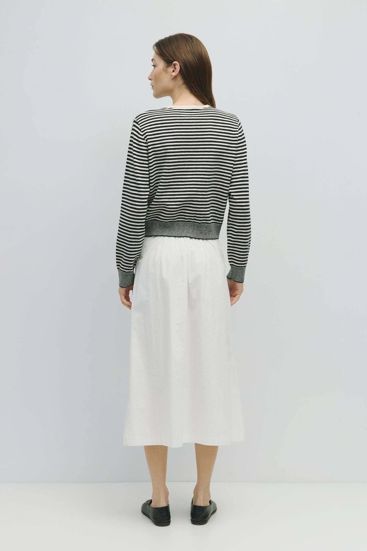 8982643540189, The Montana Cardigan, Tops, All Row, All Row,allrow,Basic,Basics,Black,black/white,Blue,Cardigan,Casual,cf-color-black,cf-color-cream,cf-color-navy,cf-color-red,cf-color-white-black,cf-size-l,cf-size-m,cf-size-s,Comfortable,Knit,Light Blue,Lightweight,Navy,new,Red,Short Sleeve,Spring,stretch,Striped,Transitional,Womens,womens top, Information The Montana Cardigan is a lightweight, long-sleeve stripe knit cardigan with a relaxed fit, button-down closure, and a subtle front bottom slit. Details