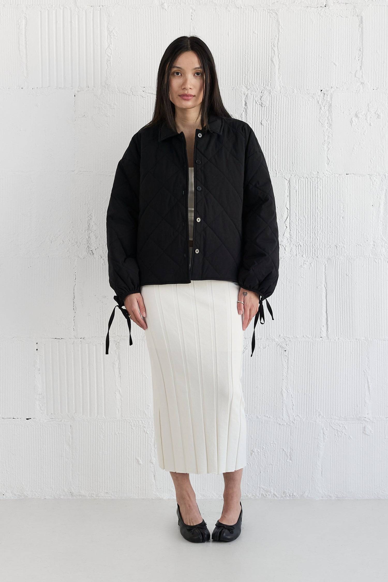 8406248915165, The Cameron Jacket, Outerwear, All Row, Adjustable Cords,autumn,Black,Bone,Buttons,Casual,cf-color-black,cf-color-bone,cf-color-olive,cf-size-l,cf-size-m,cf-size-s,cf-vendor-all-row,Comfortable,Fall,final-sale,finalsale,Front Pockets,Jacket,Layers,Long Sleeve,mid-autumn,modref,new,Olive,Outerwear,Pockets,Quilted,Quilted Jacket,Relaxed,sale,tan,Warm,Winter,Women's,Zipper, Information The Cameron Jacket is an oversized button-down jacket featuring front welt pockets and drop shoulders for a rel