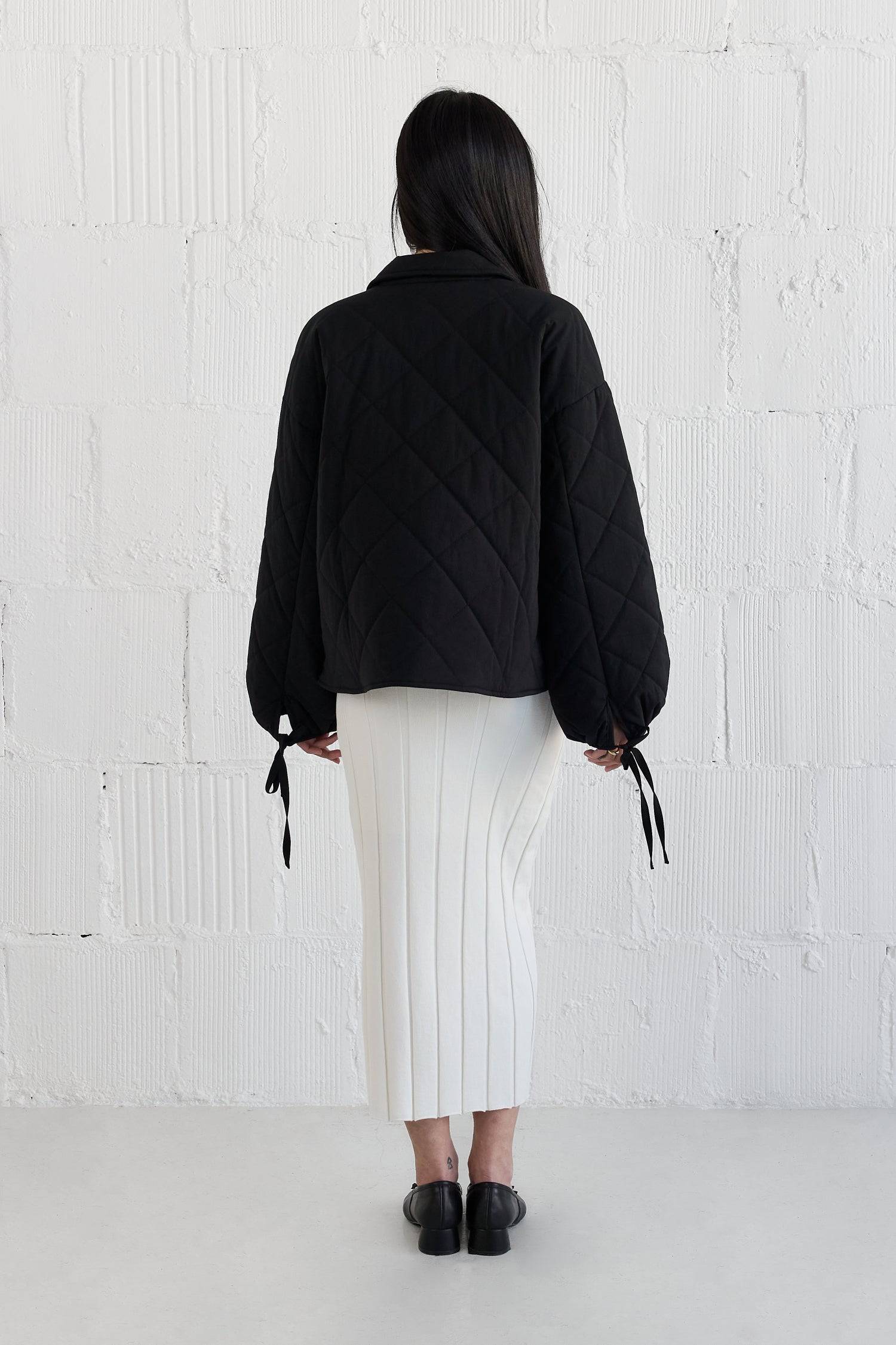 8406248915165, The Cameron Jacket, Outerwear, All Row, Adjustable Cords,autumn,Black,Bone,Buttons,Casual,cf-color-black,cf-color-bone,cf-color-olive,cf-size-l,cf-size-m,cf-size-s,cf-vendor-all-row,Comfortable,Fall,final-sale,finalsale,Front Pockets,Jacket,Layers,Long Sleeve,mid-autumn,modref,new,Olive,Outerwear,Pockets,Quilted,Quilted Jacket,Relaxed,sale,tan,Warm,Winter,Women's,Zipper, Information The Cameron Jacket is an oversized button-down jacket featuring front welt pockets and drop shoulders for a rel