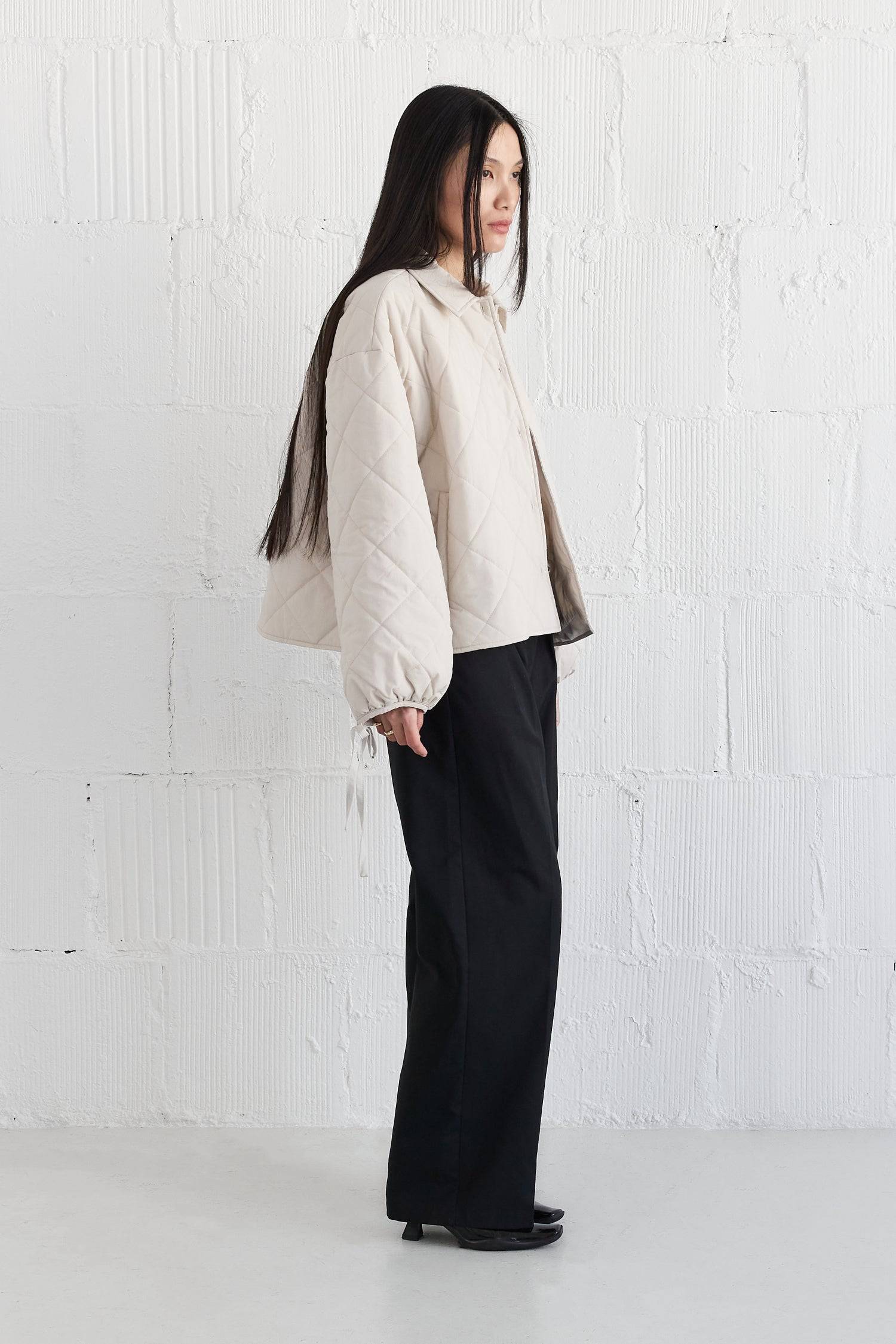 8406248915165, The Cameron Jacket, Outerwear, All Row, Adjustable Cords,autumn,Black,Bone,Buttons,Casual,cf-color-black,cf-color-bone,cf-color-olive,cf-size-l,cf-size-m,cf-size-s,cf-vendor-all-row,Comfortable,Fall,final-sale,finalsale,Front Pockets,Jacket,Layers,Long Sleeve,mid-autumn,modref,new,Olive,Outerwear,Pockets,Quilted,Quilted Jacket,Relaxed,sale,tan,Warm,Winter,Women's,Zipper, Information The Cameron Jacket is an oversized button-down jacket featuring front welt pockets and drop shoulders for a rel