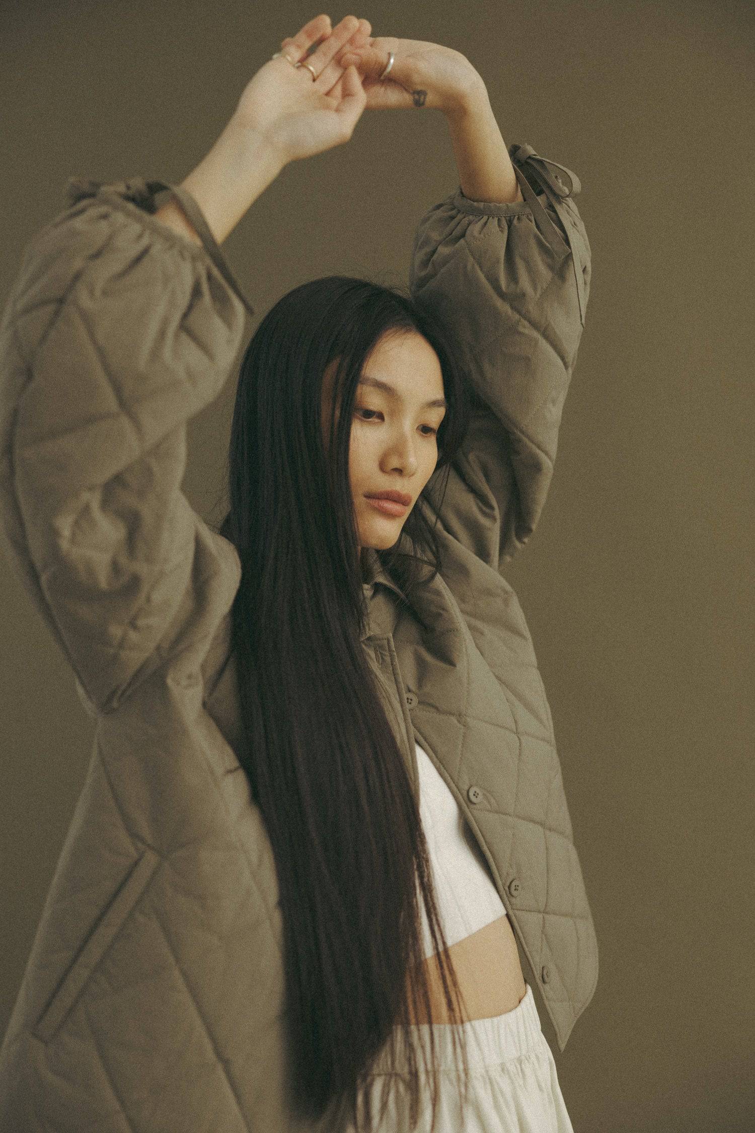 8406248915165, The Cameron Jacket, Outerwear, All Row, Adjustable Cords,autumn,Black,Bone,Buttons,Casual,cf-color-black,cf-color-bone,cf-color-olive,cf-size-l,cf-size-m,cf-size-s,cf-vendor-all-row,Comfortable,Fall,final-sale,finalsale,Front Pockets,Jacket,Layers,Long Sleeve,mid-autumn,modref,new,Olive,Outerwear,Pockets,Quilted,Quilted Jacket,Relaxed,sale,tan,Warm,Winter,Women's,Zipper, Information The Cameron Jacket is an oversized button-down jacket featuring front welt pockets and drop shoulders for a rel