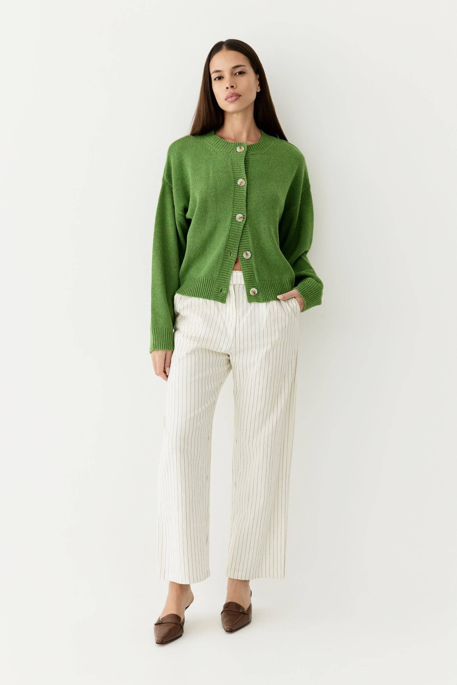 8809523183837, The Lucy Cardigan, Tops, All Row, All Row,allrow,Black,brown,Button Down Shirt,Button up,buttons,Cardigan,cf-color-black,cf-color-brown,cf-size-l,cf-size-m,cf-size-s,Comfortable,Crew Neck,Crew Neckline,Everyday,longsleeve,Matching Set,set,Sets,stretch,Stretchy,taupe,tonal buttons,Transitional,Womens,womens top, Information The Lucy Cardigan is a semi-cropped cardigan with a boxy fit and drop shoulder, crafted from a mid-weight knit fabric for optimal warmth. Perfect for layering with high-wai