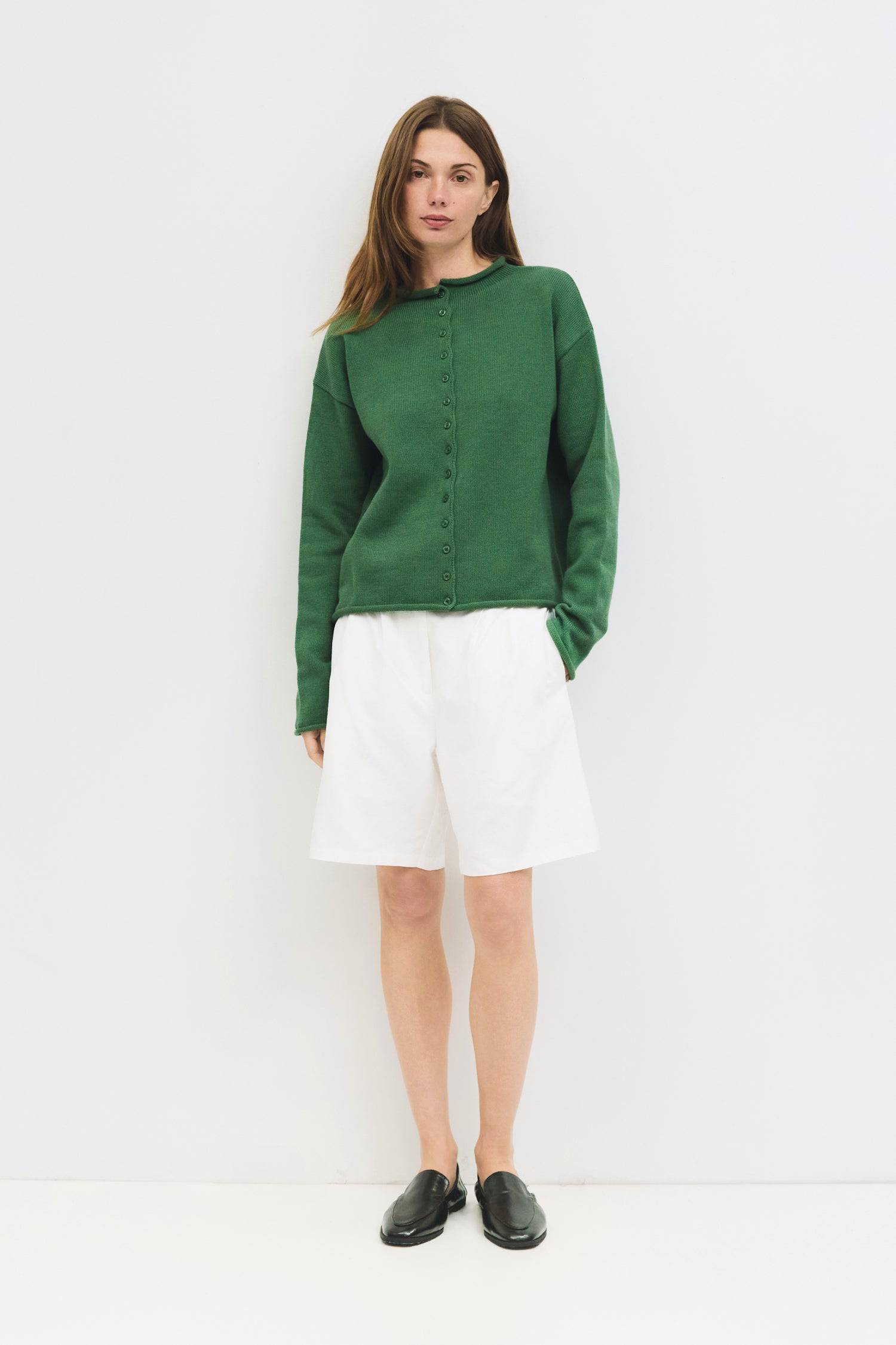 9045599453405, The Marlo Cardigan, Outerwear, Mod Ref, Basic,Basics,Button up,Cardigan,Casual,cf-color-oatmeal,cf-size-l,cf-size-m,cf-size-s,cf-size-xl,cf-size-xs,cf-vendor-mod-ref,Colder Seasons,Collar,collared,Cotton,fall,heavy weight,Knit,Mod Ref,modref,new,nylon,Pullover,Relaxed,Relaxed Fit,Rib Knit,rolled hem,set,Soft Knit,tonal,tonal buttons,Transitional,winter,Women's, Information The Marlo Cardigan is crafted from a midweight knit with a relaxed silhouette. Designed with a rolled crewneck, cuffs, an