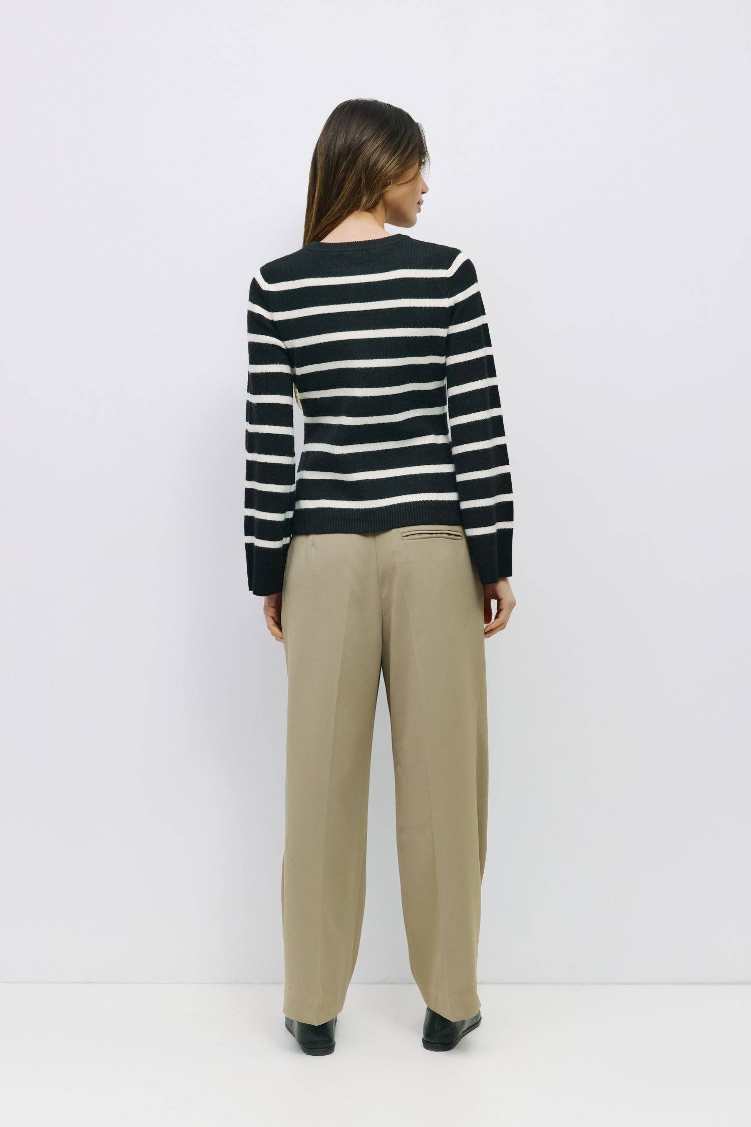 8983737860317, The Cindy Cardigan, Outerwear, Mod Ref, Acrylic,beige,bell sleeves,Black,Button up,Cardigan,Casual,cf-color-beige,cf-color-black,cf-color-oatmeal,cf-size-l,cf-size-m,cf-size-s,cf-size-xl,cf-size-xs,cf-vendor-mod-ref,Colder Seasons,Collar,collared,Cotton,fall,heavy weight,Knit,Matching Set,Mod Ref,modref,new,nylon,Oatmeal,polyester,Pullover,Rib Knit,semi-cropped,set,Sets,shawl,shawl collar,Soft Knit,tonal,Transitional,winter,Women's, Information The Cindy Cardigan is a striped button-up with a