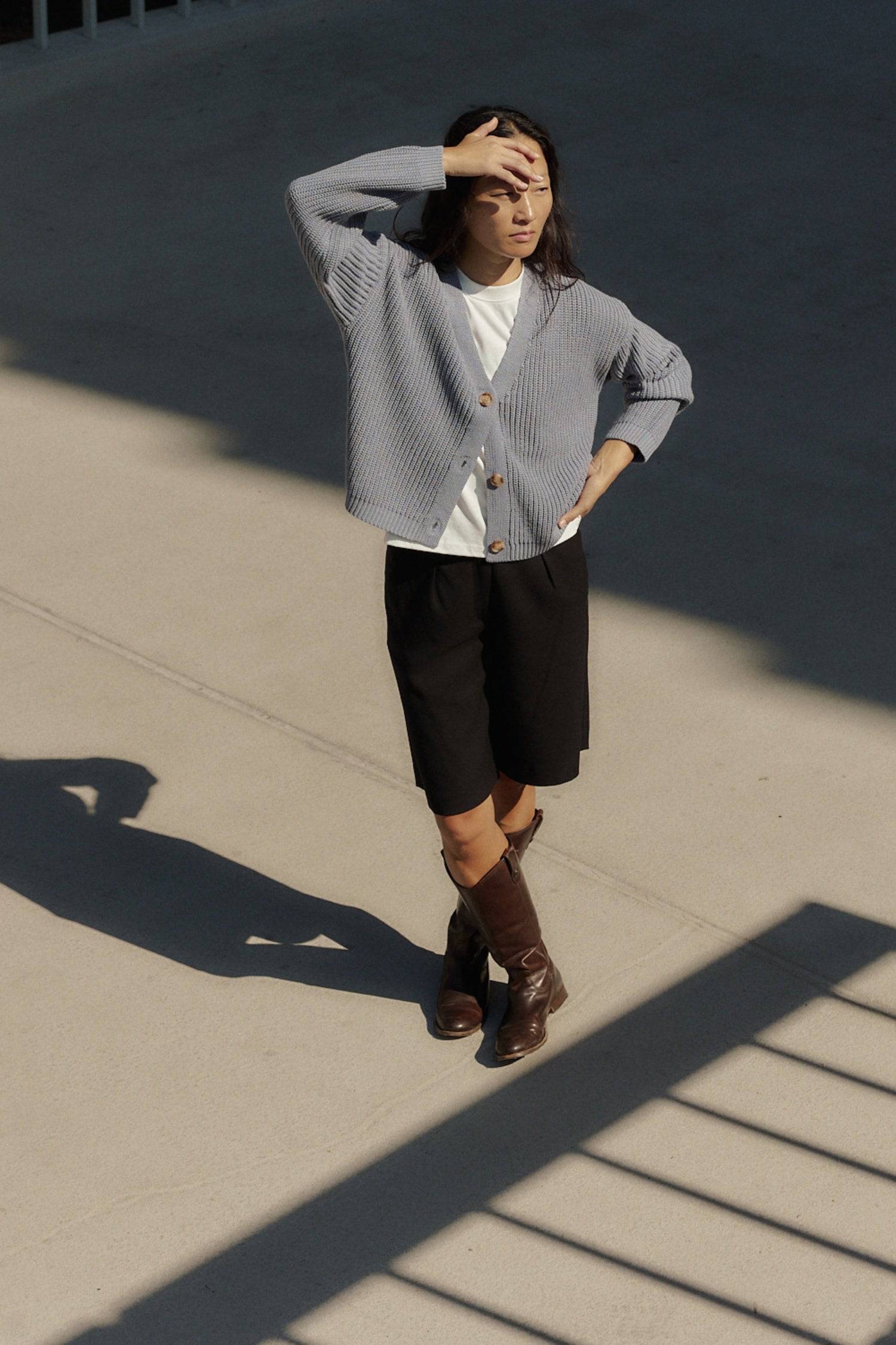 8831739330781, The Willow Cardigan, Tops, Mod Ref, Basic,Basics,Black,Blue,Cardigan,Casual,cf-color-black,cf-color-blue,cf-size-l,cf-size-m,cf-size-s,cf-vendor-mod-ref,Collar,collared,Collared Top,Comfort,Comfortable,Contemporary,Cotton,Everyday,Fall,final-sale,finalsale,fundraiser,Grey,layering,Layers,Minimal,minimalist,Mod Ref,modref,new,Oversized,sale,Sweater,Sweater Top,Tops,v neckline,Winter,Womens,Wool, Information The Willow Cardigan is a chunky v-neck cardigan complete with a fisherman knit and semi