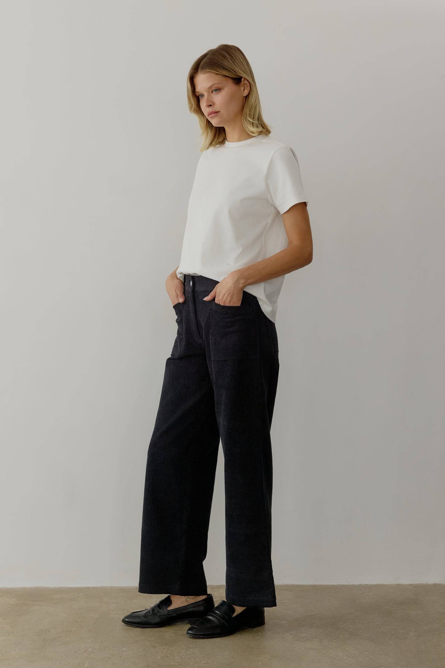 8767796707549, The Nadya Pants, Bottoms, All Row, All Row,allrow,Black,Bottom,Bottoms,Casual,cf-color-black,cf-color-red,cf-color-white,cf-size-l,cf-size-m,cf-size-s,cf-vendor-all-row,collared,Corduroy,corduroy pants,Cotton,Pants,Red,Relaxed,Relaxed Fit,sale,Vintage,Washed,Womens, Information The Nadya Pants are full-length corduroy pants with medium-weight fabrication that's perfect for any season. The mid-waist and straight legs offer a timeless silhouette, while the four patch pockets add a functional el
