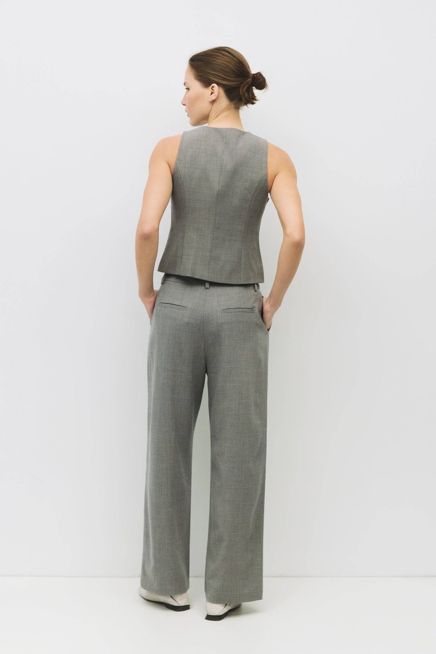 8982668116189, The Andrea Pants, Bottoms, Mod Ref, Basic,Basics,Bottoms,Casual,cf-size-l,cf-size-m,cf-size-s,cf-vendor-mod-ref,Comfortable,Everyday,Front Pocket,Long Pants,mid rise,modref,Pants,Patch Pockets,Pleated,Pockets,Sets,Spring,straight fit,Transitional,white,women,Womens, Information The Andrea Pants are a timeless wardrobe staple. These pleated trousers feature a relaxed fit, side and back pockets, and a clean finish with a hidden hook-and-eye closure. Pair it with The Andrea Top (TMR0092) for a m