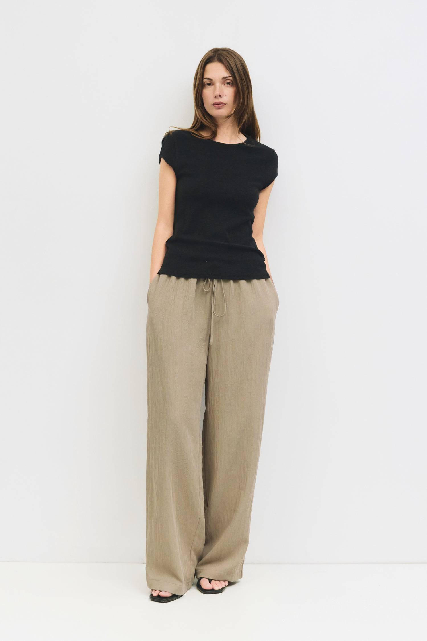 9045669282013, The Matilda Pants, Bottoms, Mod Ref, beige,Breathable,brown,Casual,cf-color-beige,cf-color-bone,cf-color-brown,cf-color-olive,cf-size-l,cf-size-m,cf-size-s,cf-vendor-mod-ref,Cotton,Elastic,Elastic Waistband,everyday,Front Tie,front ties,ivory,Lightweight,Long Pants,new,nylon,Pants,Pocket,Pockets,Relaxed,Relaxed Fit,Semi-Casual,side pockets,Tie,wide,Wide Leg,Wide Leg Pants,womens, Information The Matilda Pants are wide-leg pull-on pants designed with an adjustable elastic waistband and feature