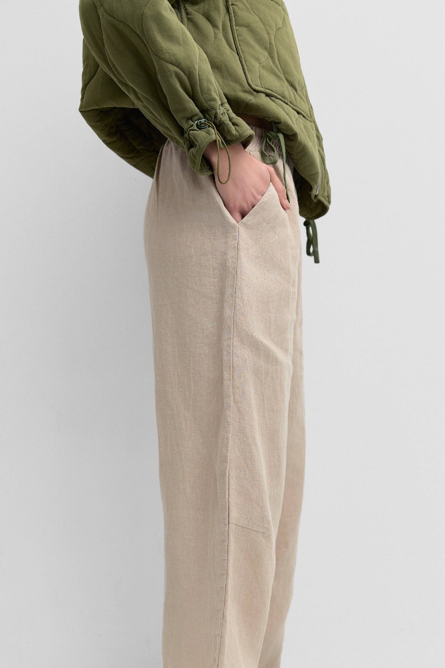 8668664299741, The Robin Pants, Bottoms, Mod Ref, barrel leg,Black,Breathable,brown,Casual,cf-color-black,cf-color-brown,cf-color-natural,cf-size-l,cf-size-m,cf-size-s,cf-vendor-mod-ref,Comfort,Comfortable,everyday,final-sale,finalsale,Khaki,Linen,linen-blend,Lining,Long Pants,Matching Set,natural,new,Pants,Relaxed,Relaxed Fit,sale,spring,straight leg,Summer,white,Wide Leg Pants,womens, Information Stay effortlessly cool and comfortable in these barrel-leg linen pants, boasting a relaxed fit that exudes lai