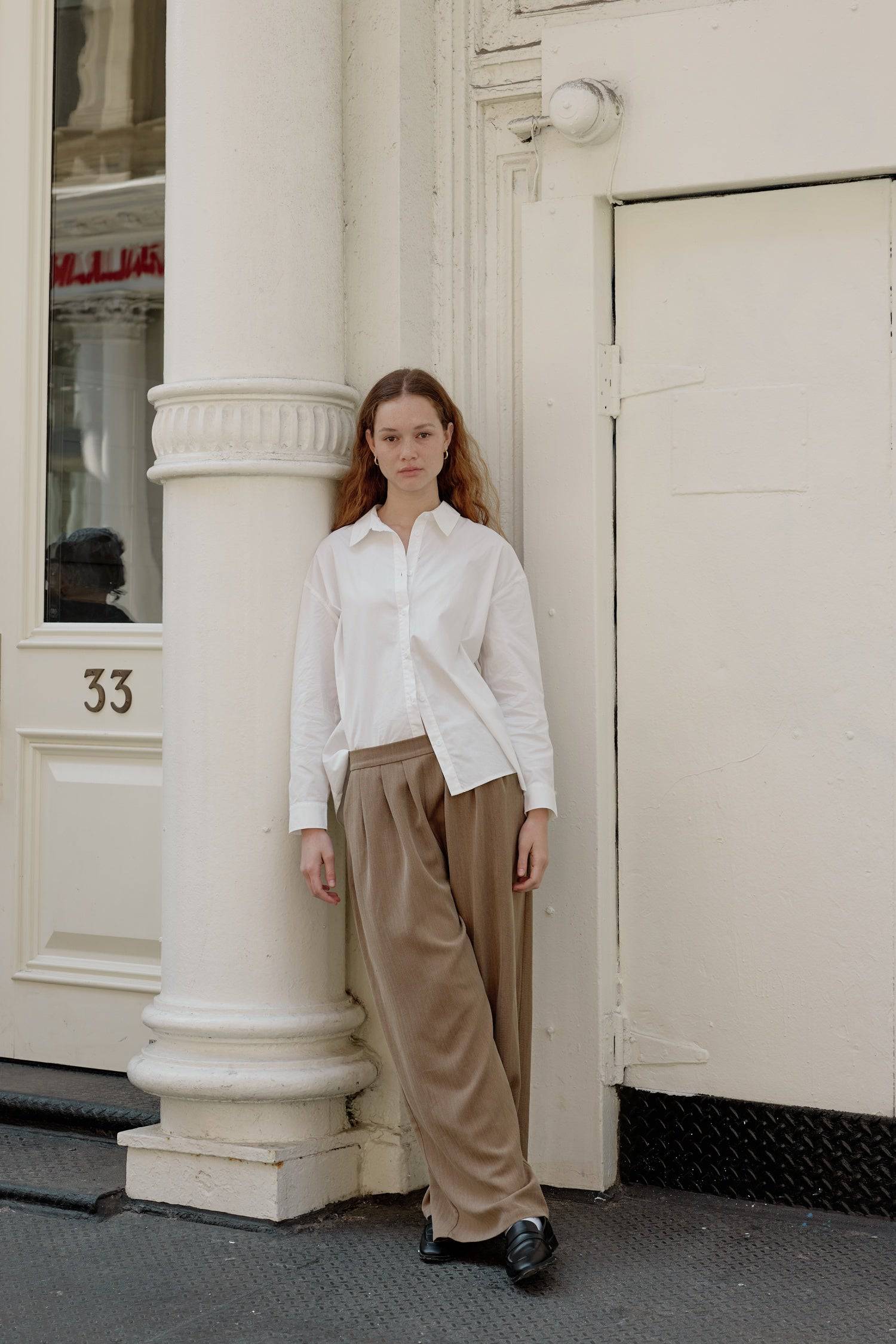 8722358665437, The Kerry Pants, Bottoms, Mod Ref, Basic,Basics,Belt Loops,Bottoms,brown,Business Casual,cf-color-brown,cf-color-grey,cf-color-natural,cf-size-l,cf-size-m,cf-size-s,cf-vendor-mod-ref,Grey,herringbone,Long Pants,Matching Set,mid rise,modref,natural,Pants,Pleated,Sets,Spring,straight fit,Transitional,women,Womens, Information The Kerry Pants are your classic full-length herringbone trousers designed with a front pleat and an elasticated back waist for added comfort. Style it with The Kerry Blaz