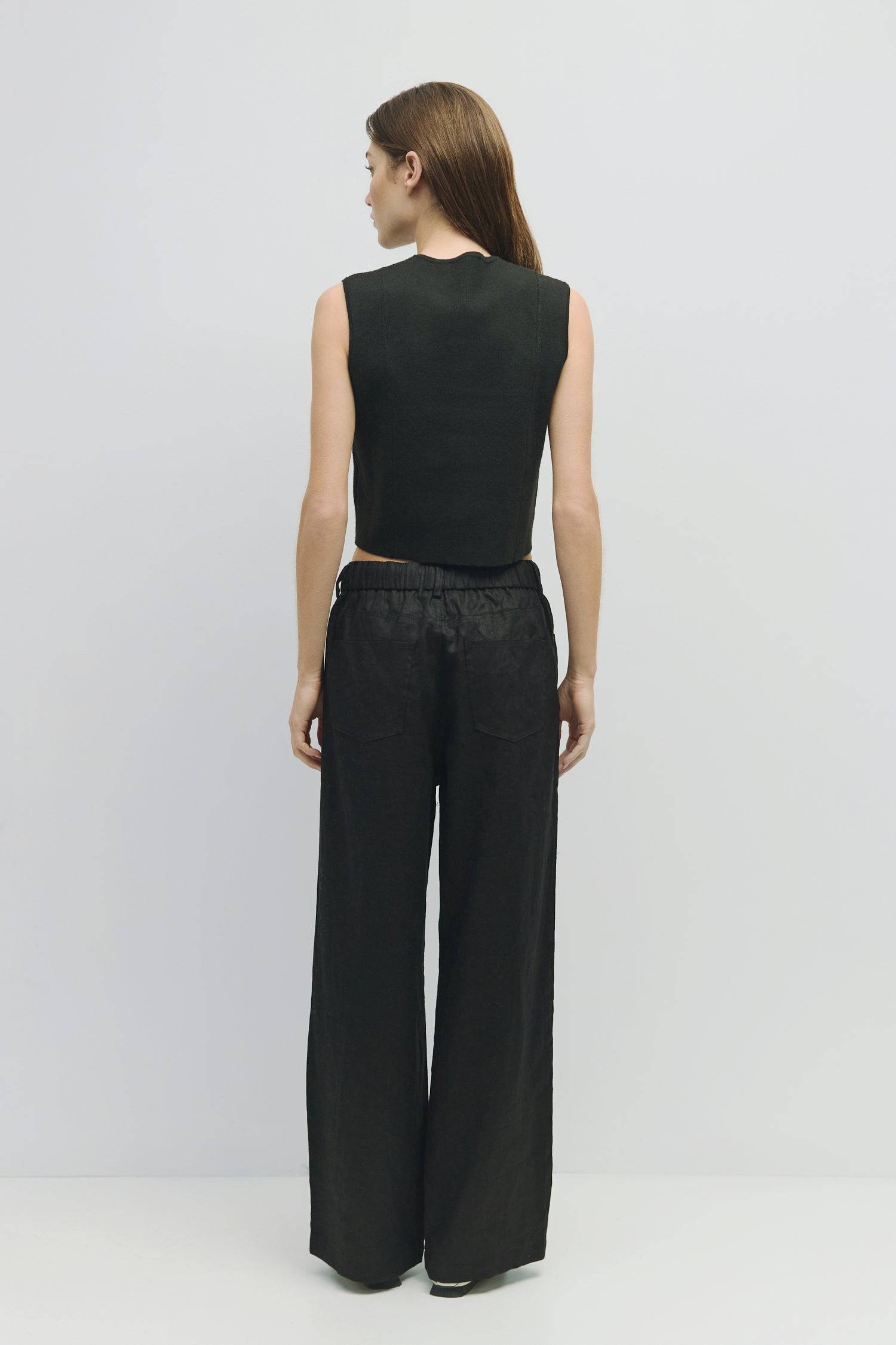 8954054148317, The Jeanette Pants, Bottoms, Mod Ref, Basic,Basics,Black,Bottoms,Casual,cf-color-black,cf-color-natural,cf-color-white,cf-size-l,cf-size-m,cf-size-s,cf-vendor-mod-ref,Comfortable,Everyday,final-sale,finalsale,Linen,linen-blend,Long Pants,Matching Set,mid rise,modref,Pants,Pleated,sale,Sets,Spring,straight fit,Transitional,white,women,Womens, Information The Jeanette Pants feature a relaxed fit with an elasticized waistband and a stylish front cotton lace tie for added flair. These wide-leg pa