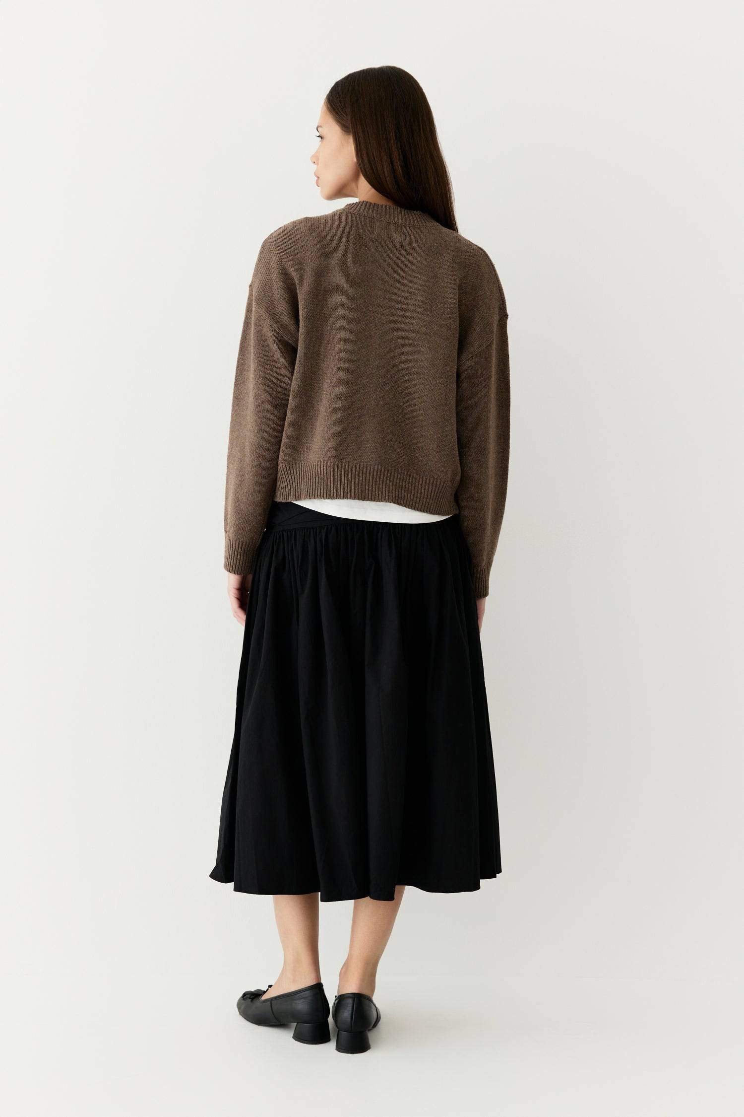 8302393393373, The Mariana Skirt, Bottoms, All Row, beige,Black,Bottom,Bottoms,Breathable,cf-color-black,cf-color-white,cf-size-l,cf-size-m,cf-size-s,cf-vendor-all-row,Comfortable,everyday,flowy,High Waist,Lime,Matching Set,Midi Skirt,POPLIN,Relaxed Fit,ruched,ruching,Semi-Formal,set,Sets,Skirt,spring,Summer,versatile,white,womens, Information The Mariana Skirt is an elevated midi skirt with wrap detailing at the waistline. It features a full, flowing design and an invisible back zipper for a seamless finis