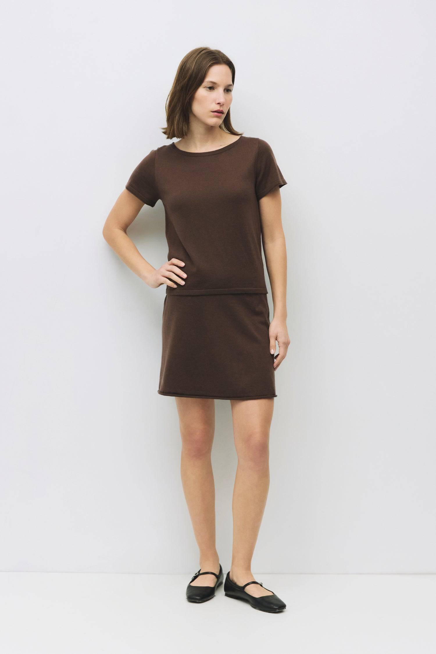 8983751491805, The Heather Skirt, Dress, Mod Ref, Black,Bottom,Bottoms,Casual,cf-color-black,cf-color-cream,cf-size-l,cf-size-m,cf-size-s,cf-vendor-mod-ref,Comfortable,Cotton,Cream,curve skirt,drawstring waist,Dress,Everyday,Form Fitting,Linen,linen-blend,maxi skirt,Midi Dress,midi length,new,Rib Knit,Ribbed,Sleeveless,Spring,Summer,womens, Information The Heather Skirt is a lightweight knit mini skirt with a ribbed and elasticized waistband for a comfortable fit. Its knee-length and skater style make it a