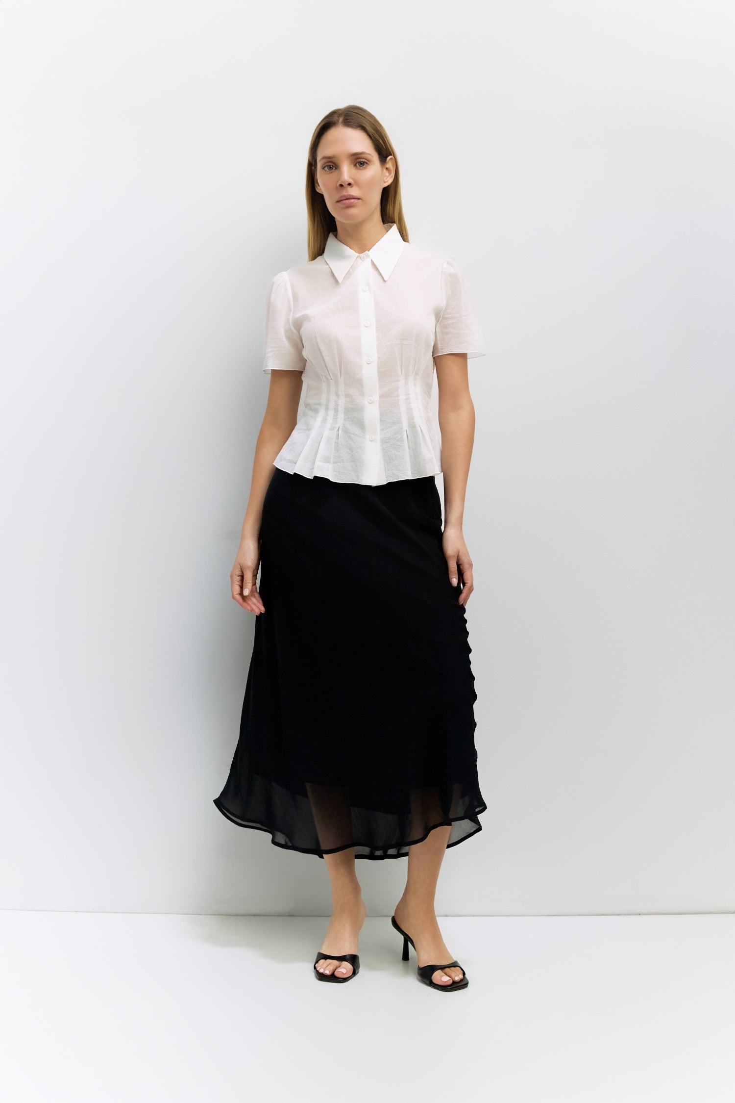 The Lizzy Skirt | Sheer Crepe Midi Skirt