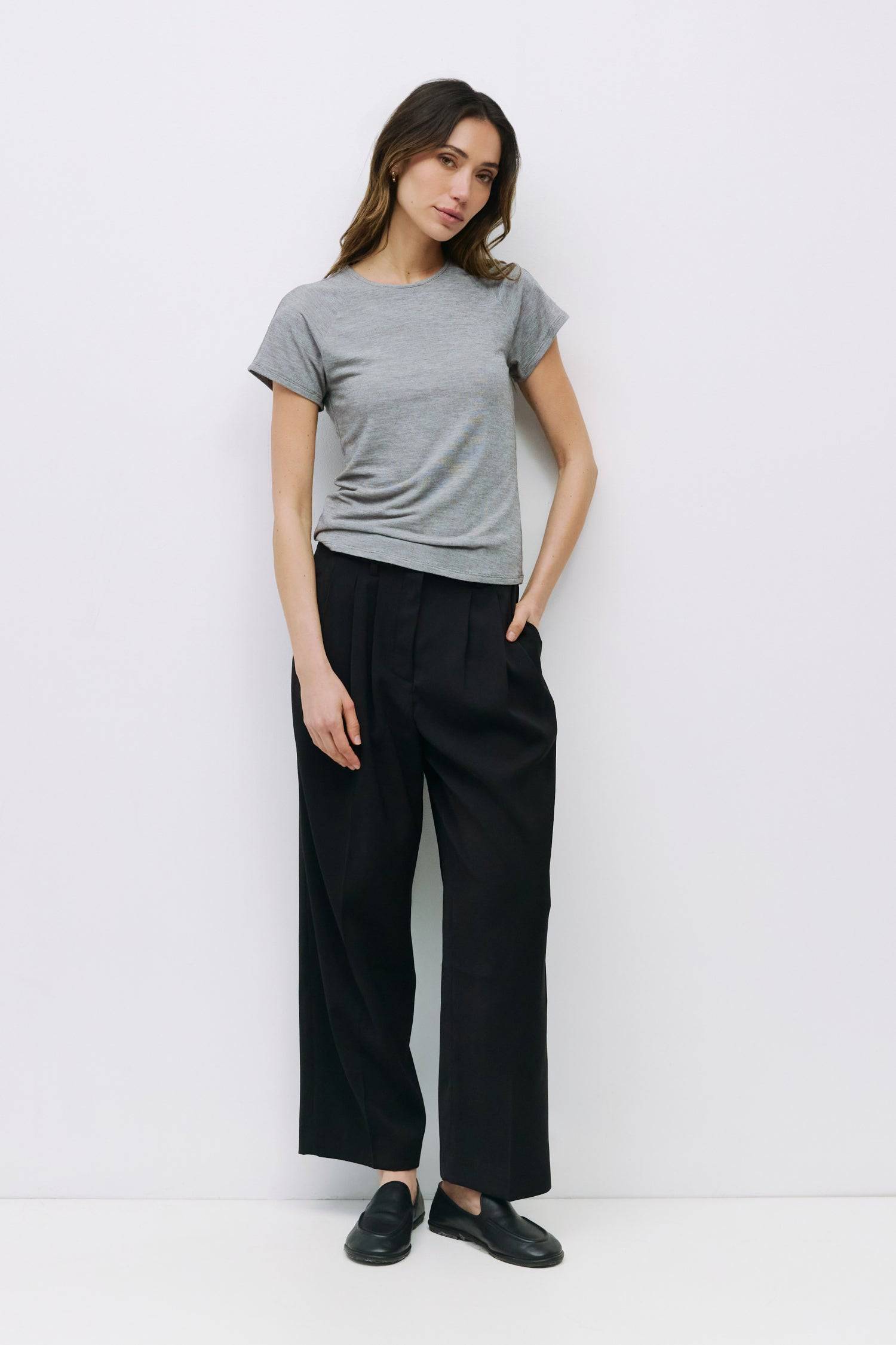 8994085011677, The Jody Top, Tops, All Row, All Row,allrow,basics,Black,Blue,Bone,cf-color-black,cf-color-blue,cf-color-bone,cf-color-brown,cf-color-grey,cf-color-navy,cf-color-pink,cf-color-rust,cf-color-sage,cf-color-white,cf-size-l,cf-size-m,cf-size-s,cf-vendor-all-row,collection,COTTON,essentials,everyday,grey,jersey,new,Pink,t-shirt,tee,white,womens, Information The Jody Top is a lightweight knit tee with a form-fitting silhouette and classic round neckline. Finished with raglan short sleeves for a sub