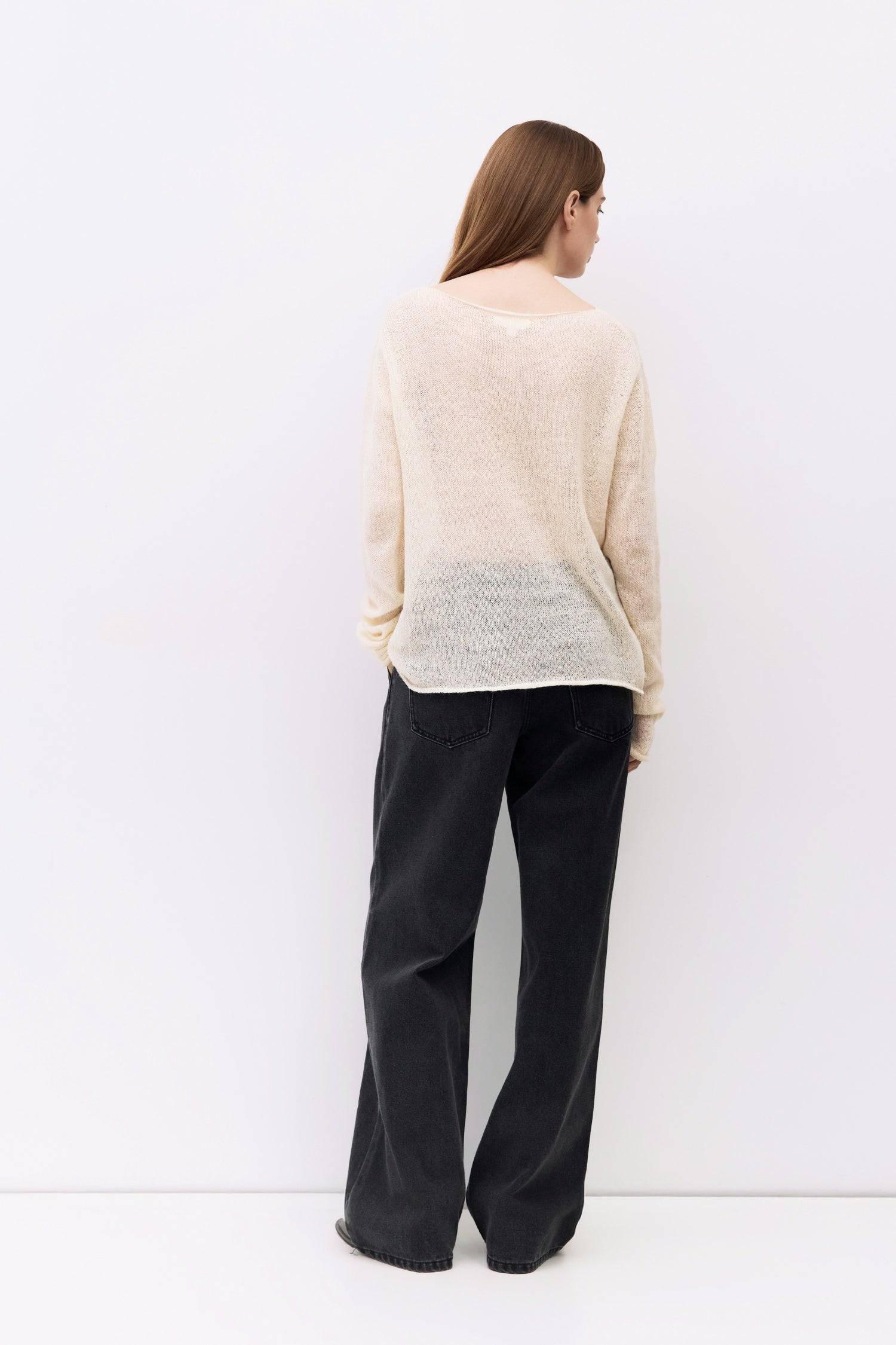 9084477309149, The Darcy Sweater, Tops, All Row, All Row,allrow,Basic,Basics,boat neck,boat neckline,Casual,cf-color-black,cf-color-blue,cf-color-cream,cf-size-l,cf-size-m,cf-size-s,Comfortable,Cream,Everyday,Grey,key hole,Long Sleeve,long sleeves,Loose,Loose Fit,Matching Set,new,Relaxed,Relaxed Fit,semi sheer,Sheer,Spring,stretch,Transitional,Womens,womens top, Information The Darcy Sweater is a lightweight, open-knit piece with a relaxed fit and elegant boat neckline. Its breathable design and long sleeve