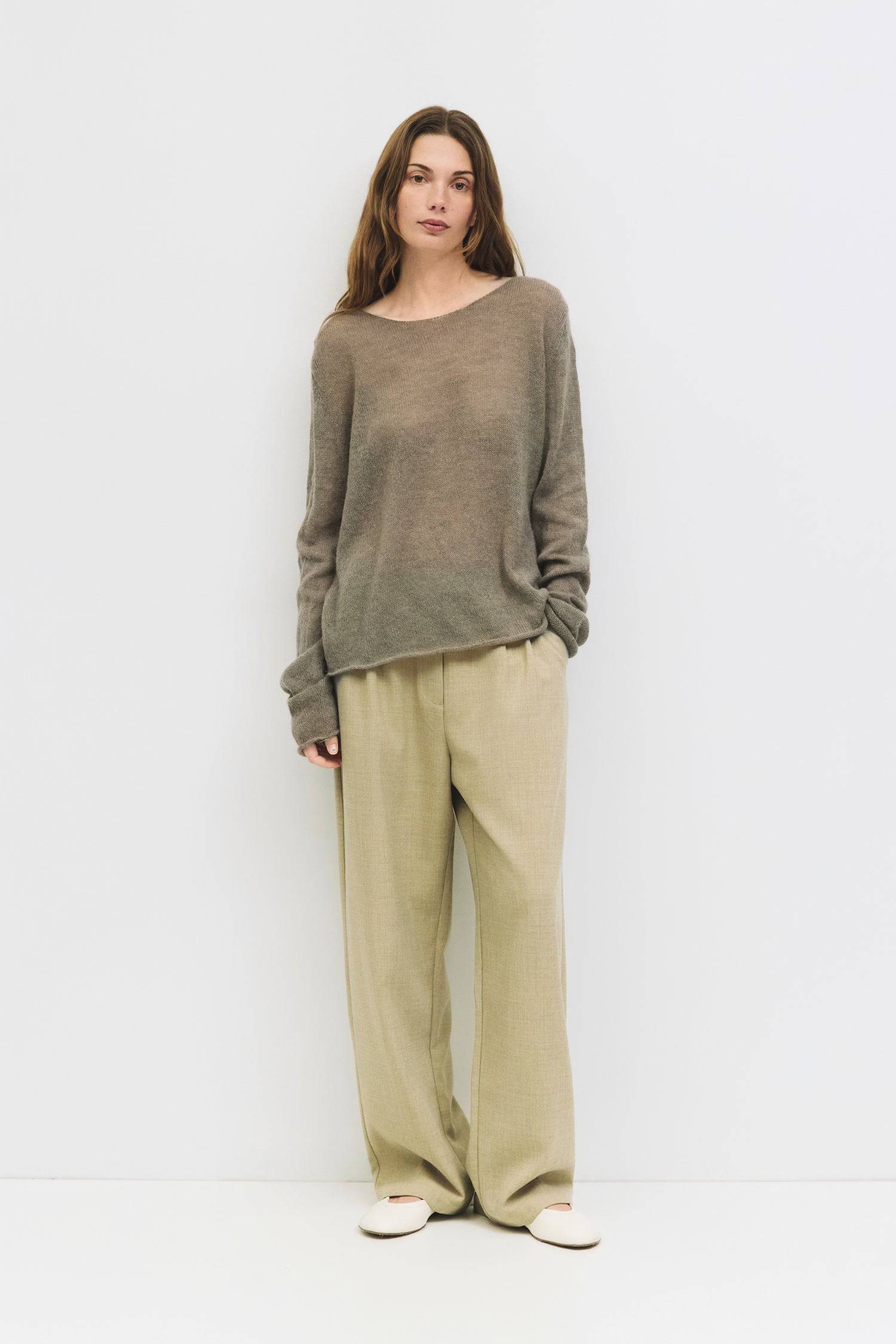 9084477309149, The Darcy Sweater, Tops, All Row, All Row,allrow,Basic,Basics,boat neck,boat neckline,Casual,cf-color-black,cf-color-blue,cf-color-cream,cf-size-l,cf-size-m,cf-size-s,Comfortable,Cream,Everyday,Grey,key hole,Long Sleeve,long sleeves,Loose,Loose Fit,Matching Set,new,Relaxed,Relaxed Fit,semi sheer,Sheer,Spring,stretch,Transitional,Womens,womens top, Information The Darcy Sweater is a lightweight, open-knit piece with a relaxed fit and elegant boat neckline. Its breathable design and long sleeve