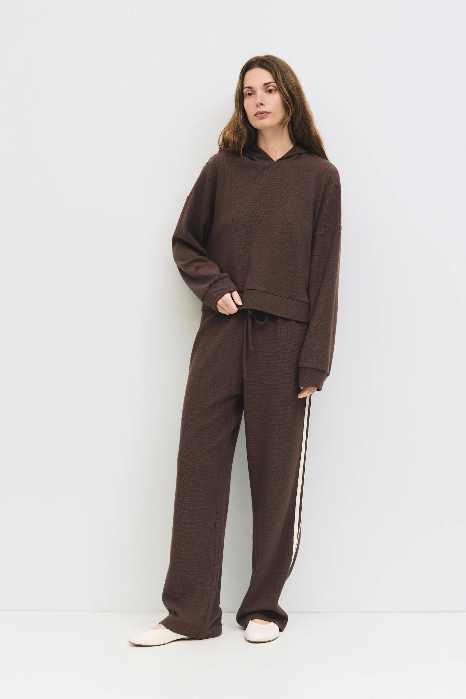 9084506472669, The Enzo Hoodie, Outerwear, All Row, All Row,allrow,Casual,cf-size-l,cf-size-m,cf-vendor-all-row,Cropped,cropped hemline,drop shoulder,Drop Shoulder Sleeve,Everyday,genderless,Hoodie,Minimal,minimalist,new,Outerwear,Polyester,Relaxed,Relaxed Fit,Ribbed,Ribbed Details,Ribbed Fabric,Spring,Sweater,Transitional,versatile,waffle knit,Womens,womens top, Information The Enzo Hoodie combines cozy midweight waffle knit with a relaxed fit and drop shoulders for effortless comfort. Finished with a hood