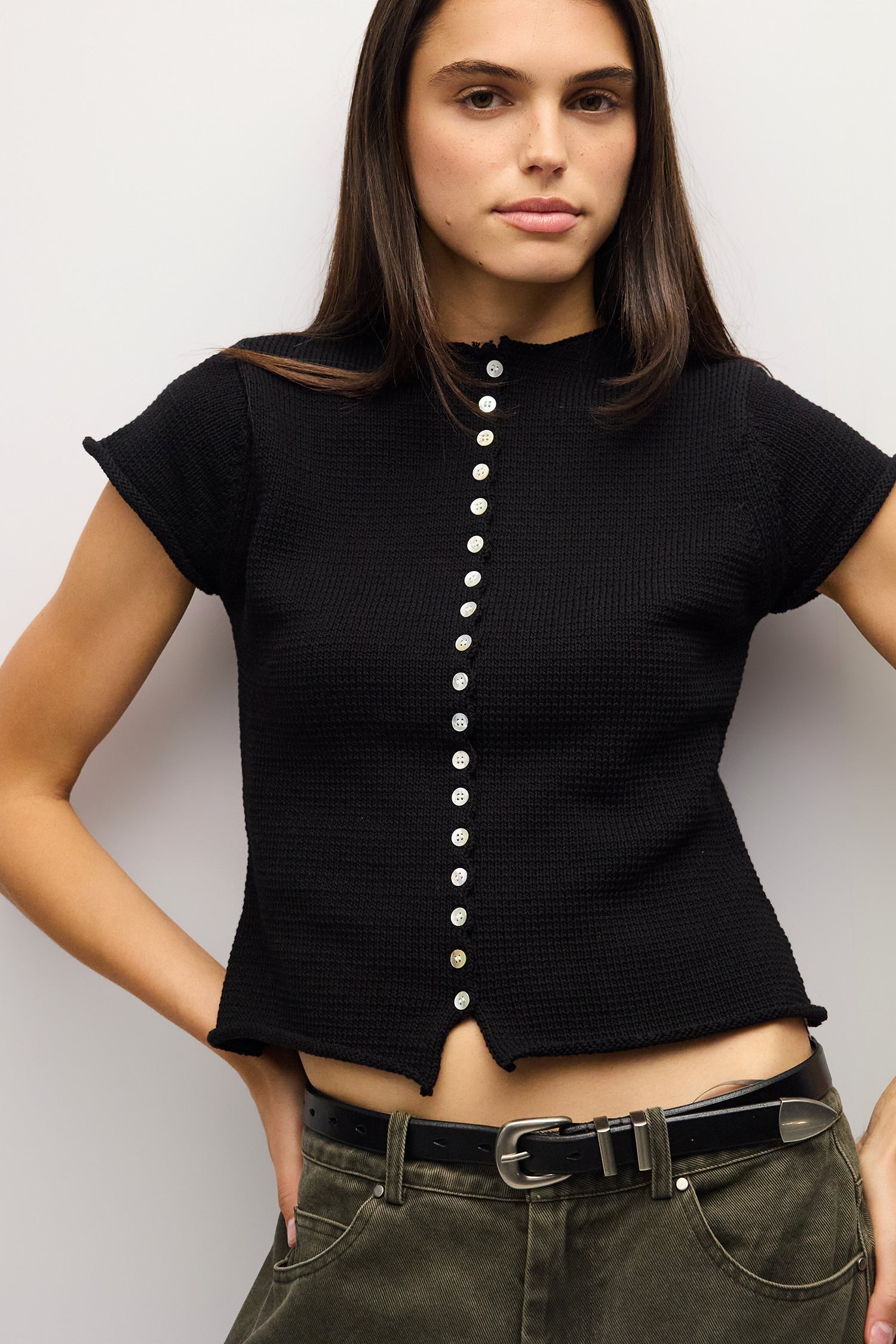 The Alana Top | Summer Knit Button-Down Top