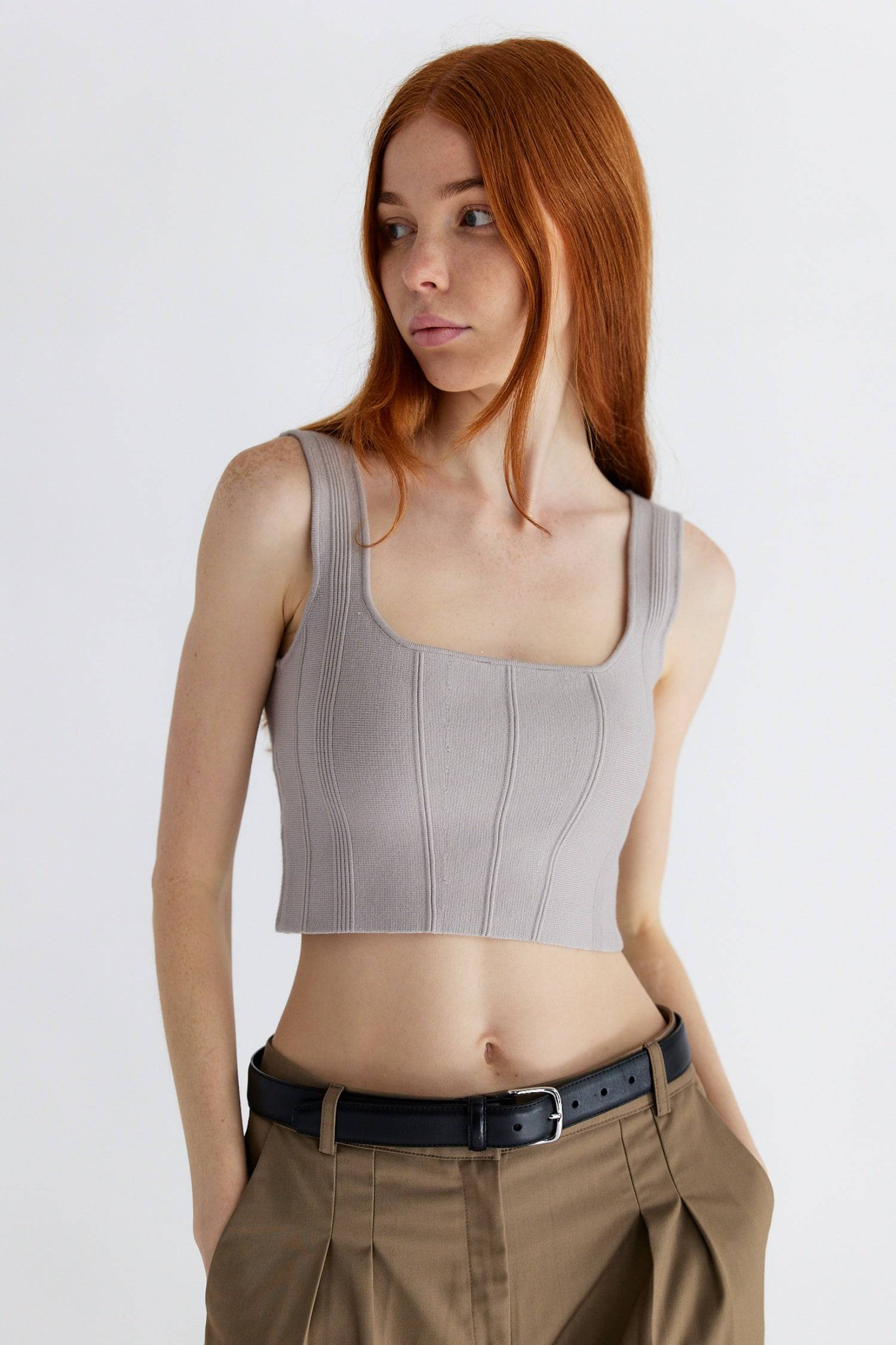7098821968037, The Millie Top, Tops, All Row, All Row,allrow,Basic,Basics,Black,Blush,brown,Burgundy,Casual,cf-color-black,cf-color-blush,cf-color-brown,cf-color-green,cf-color-ivory,cf-color-khaki,cf-color-lavender,cf-color-olive,cf-size-l,cf-size-m,cf-size-s,cf-vendor-all-row,Comfortable,ivory,Khaki,Lavender,Layers,Minimal,new,Olive,Piping Detail,Sleeveless,Sleeveless Top,tank,Tank Top,Top,Transitional,Women's,  Information Structured sleeveless crop top with piping detail. Details 40% Viscose, 40% Nylon