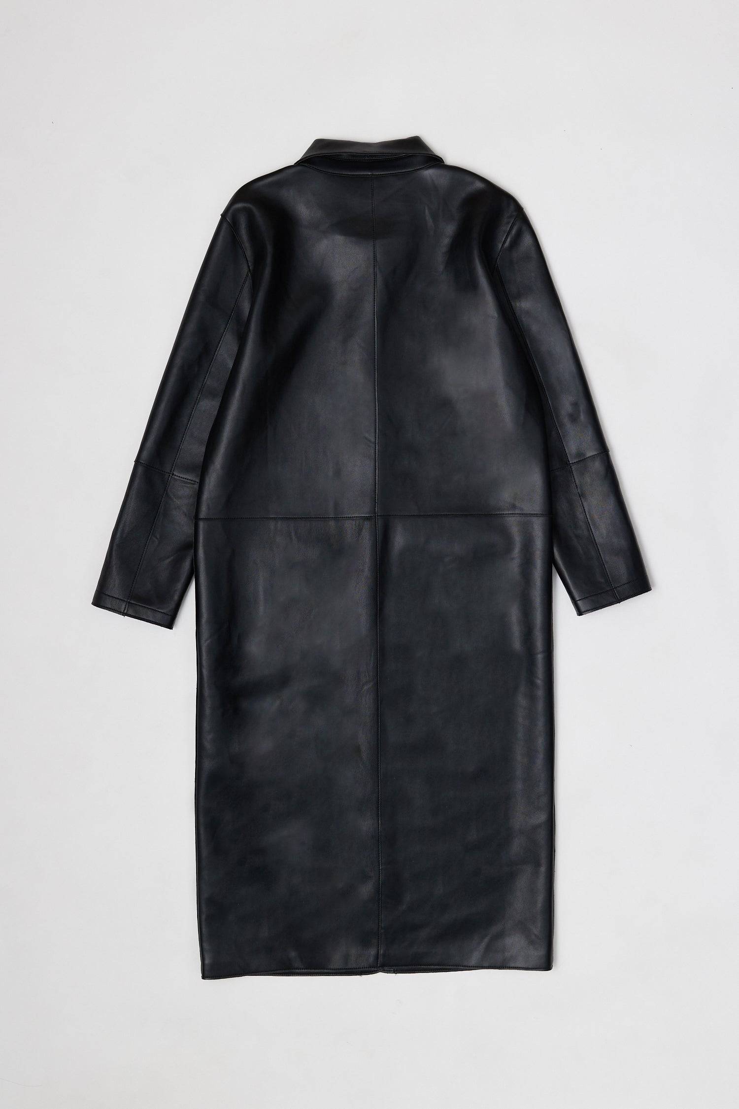 8302395162845, The Dextra Coat, Outerwear, All Row, All Row,allrow,beige,Black,cf-color-black,cf-size-l,cf-size-m,cf-size-s,cf-vendor-all-row,cinch,Cinched Waist,Coat,Colder Seasons,Collared Coat,Fall,Faux Leather,Leather,leather jacket,midi length,minimalist,new,Outerwear,Oversized,Oversized Coat,Pocket,Pockets,Sage,side pockets,statement,statement piece,Trench Coat,vegan leather,Winter,Womens, Information Meet The Dextra Coat, your new everyday essential that is both functional and chic. This coat is fabr