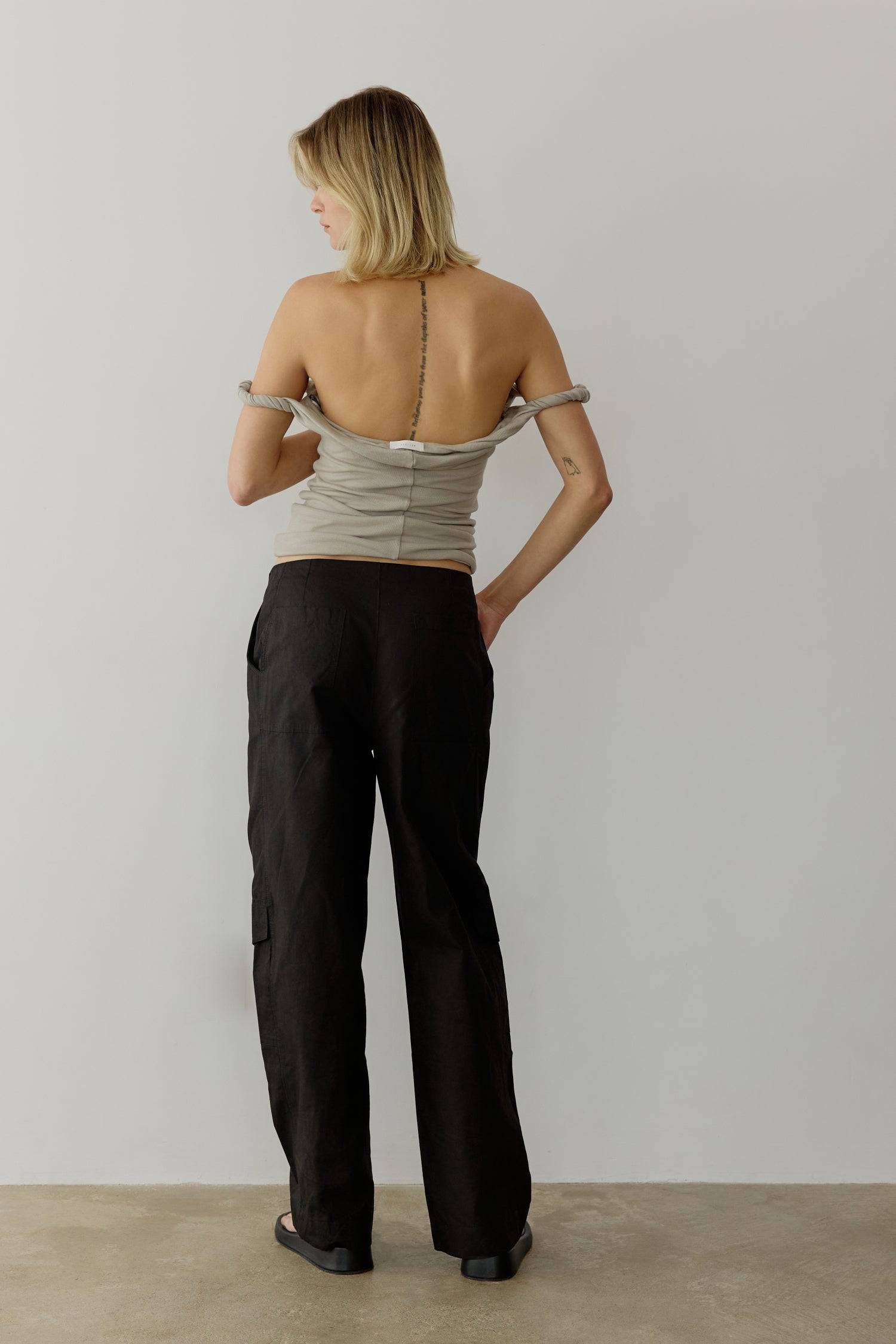 8767788450013, The Alix Top, Tops, All Row, All Row,allrow,beige,Black,Casual,cf-color-beige,cf-color-black,cf-color-white,cf-size-l,cf-size-m,cf-size-s,cf-vendor-all-row,Comfortable,Cozy,final-sale,finalsale,flattering,knit,new,off shoulder,sale,set,Sets,Short Sleeve,Spring,Summer,Twist,Women's,womens top, Information The Alix Top is a twisted off-the-shoulder tank top designed with a lightweight wool-blend knit fabric. The double-layered bodice ensures a seamless silhouette while the twisted shoulder deta