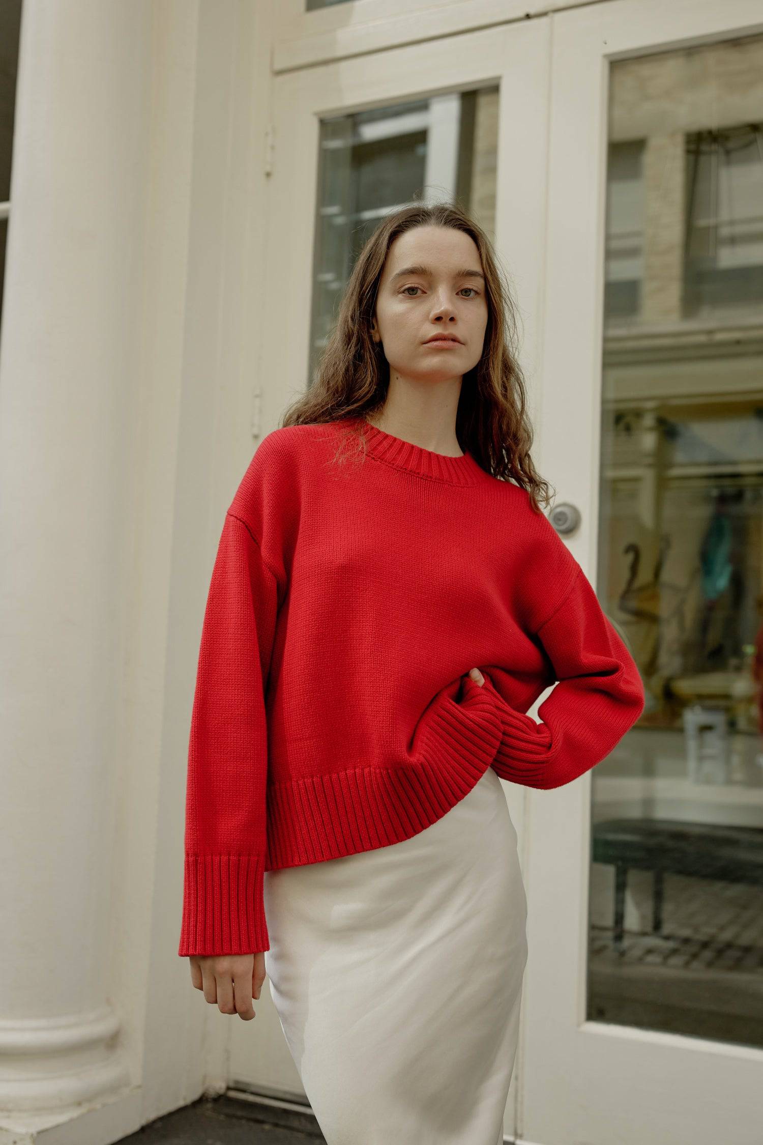 8809536323805, The Asher Sweater, Tops, All Row, All Row,allrow,Black,brown,Button Down Shirt,Button up,buttons,Cardigan,cf-color-black,cf-color-brown,cf-size-l,cf-size-m,cf-size-s,Comfortable,Crew Neck,Crew Neckline,Everyday,longsleeve,Matching Set,set,Sets,stretch,Stretchy,taupe,tonal buttons,Transitional,Womens,womens top, Information The Asher Sweater is an oversized cropped pullover sweater with a classic rib detail at the neckline and hem. The semi-cropped length ensures a proportional fit and the mid