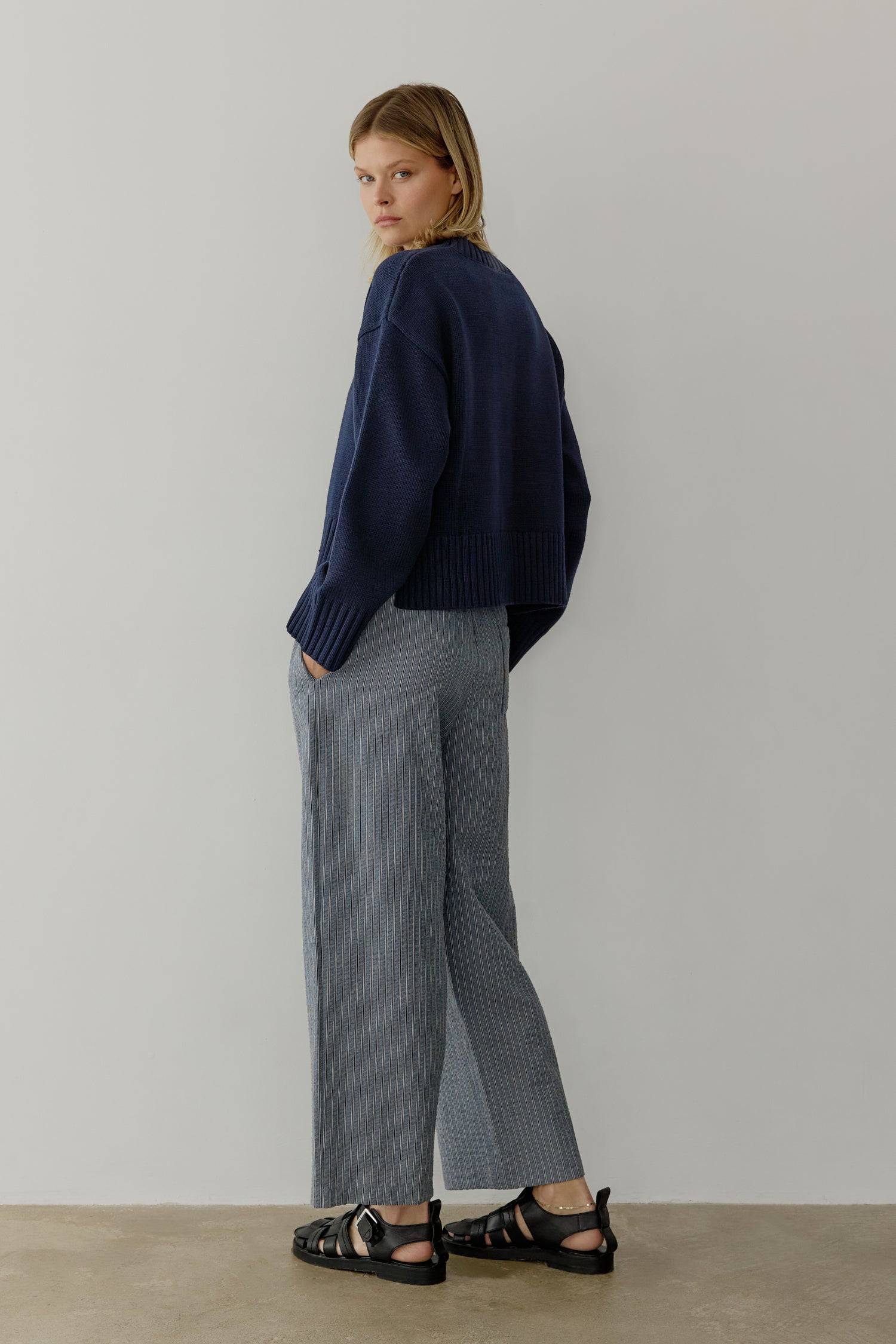 8809536323805, The Asher Sweater, Tops, All Row, All Row,allrow,Black,brown,Button Down Shirt,Button up,buttons,Cardigan,cf-color-black,cf-color-brown,cf-size-l,cf-size-m,cf-size-s,Comfortable,Crew Neck,Crew Neckline,Everyday,longsleeve,Matching Set,set,Sets,stretch,Stretchy,taupe,tonal buttons,Transitional,Womens,womens top, Information The Asher Sweater is an oversized cropped pullover sweater with a classic rib detail at the neckline and hem. The semi-cropped length ensures a proportional fit and the mid