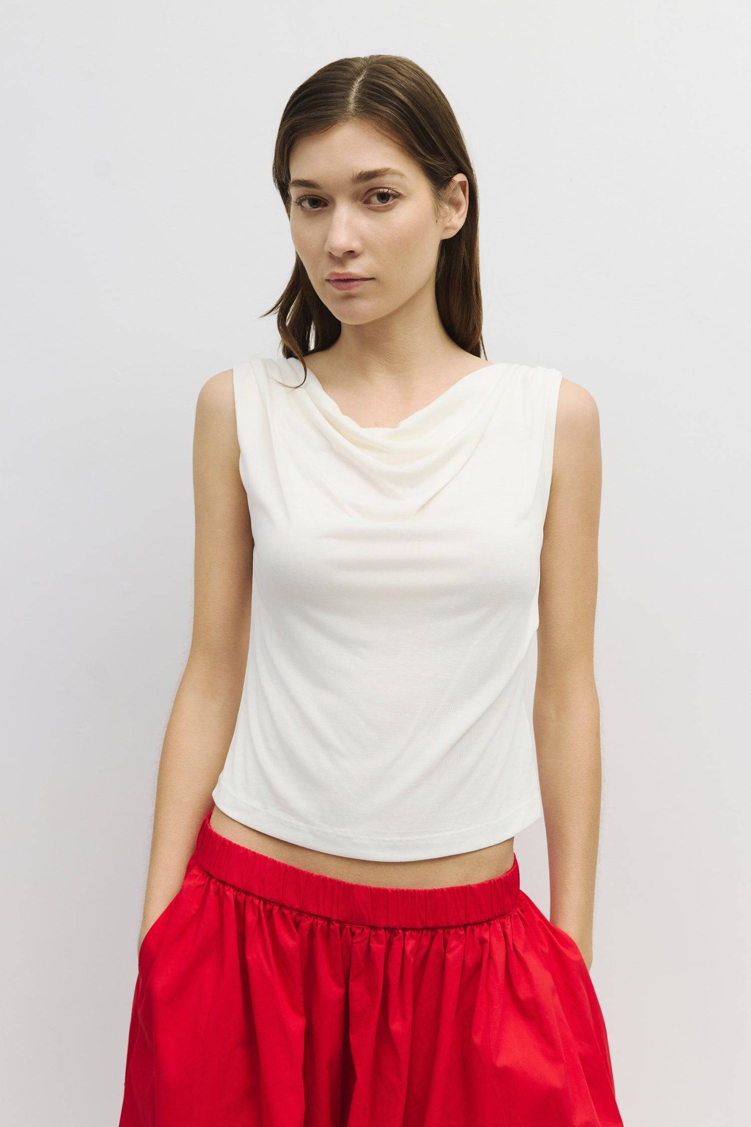 8855360798941, The Nita Top, Tops, All Row, All Row,allrow,Black,Casual,cf-color-black,cf-color-blush,cf-color-charcoal,cf-color-olive,cf-color-white,cf-size-l,cf-size-m,cf-size-s,cf-vendor-all-row,Charcoal,Cowl,cowl neck,Cozy,Draped,final-sale,finalsale,ivory,Khaki,knit,Knit Top,Long Sleeve,Long Sleeve Top,Matching Set,modal,new,sale,set,Sets,Short Sleeve,Spring,Summer,texture,thin,Women's,womens top, Information The Nita Top features an off-the-shoulder design with a draped cowl neck for an elegant look.