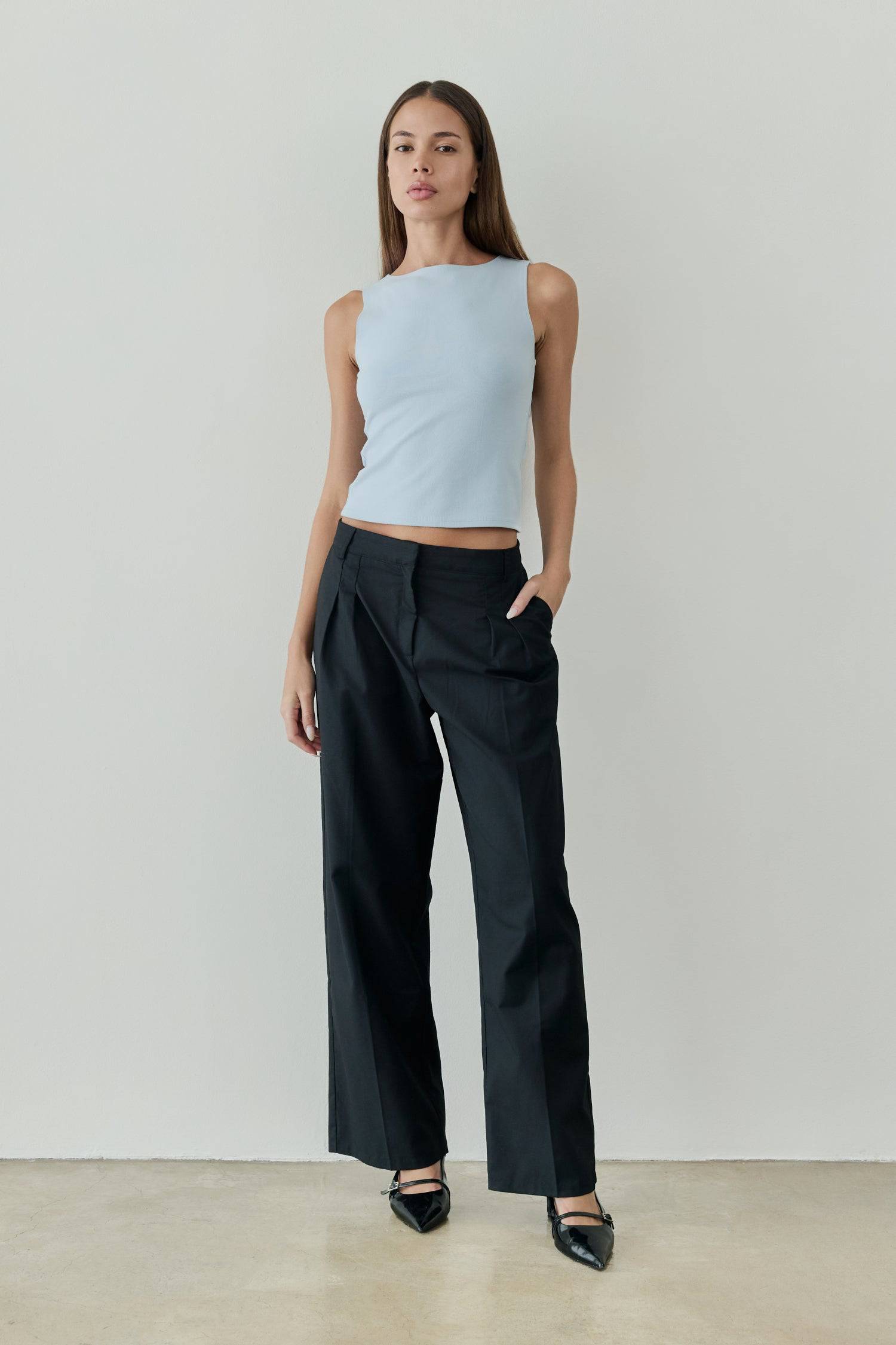 8877665517789, The Sidney Top, Tops, All Row, All Row,allrow,Basic,Basics,beige,Blue,boat neck,boat neckline,Casual,cf-color-beige,cf-color-blue,cf-size-l,cf-size-m,cf-size-s,cf-vendor-all-row,Cotton,cowl neck,Everyday,Knit Top,Light Blue,modal,new,semi cropped,set,Sets,SPANDEX,Spring,tank,Tank Top,timeless,Women's,womens top, Information The Sidney Top is a form-fitting brushed knit top with a sleek boat neck. Its semi-cropped length makes it an easy piece to pair with high-waisted bottoms for a modern loo