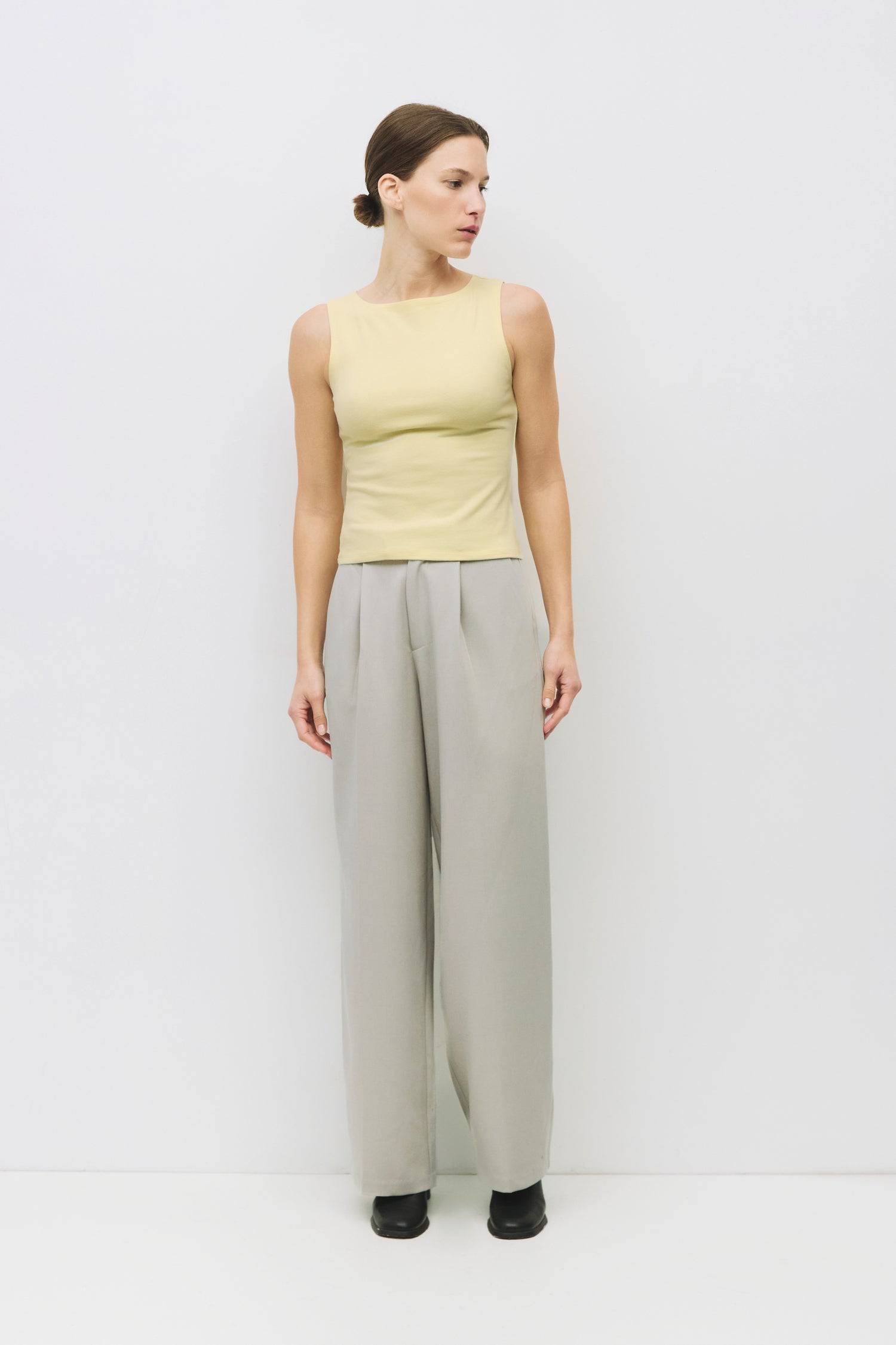 8877665517789, The Sidney Top, Tops, All Row, All Row,allrow,Basic,Basics,beige,Blue,boat neck,boat neckline,Casual,cf-color-beige,cf-color-blue,cf-size-l,cf-size-m,cf-size-s,cf-vendor-all-row,Cotton,cowl neck,Everyday,Knit Top,Light Blue,modal,new,semi cropped,set,Sets,SPANDEX,Spring,tank,Tank Top,timeless,Women's,womens top, Information The Sidney Top is a form-fitting brushed knit top with a sleek boat neck. Its semi-cropped length makes it an easy piece to pair with high-waisted bottoms for a modern loo