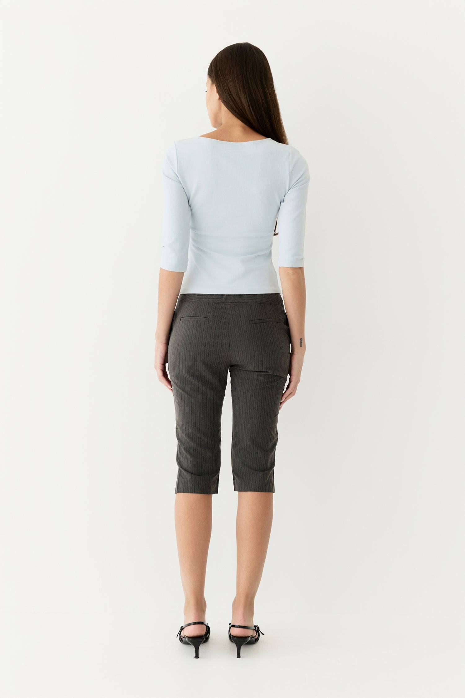 8878009647325, The Ridley Top, Tops, All Row, 3/4 Length Sleeve,3/4 Sleeve,Basic,Basics,beige,Black,Blue,Breathable,Casual,cf-color-beige,cf-color-blue,cf-size-l,cf-size-m,cf-size-s,cf-vendor-all-row,Charcoal,Comfort,Comfortable,Cream,everyday,Feminine,final-sale,finalsale,Fitted,fitted bodice,Fitted Top,Form Fitting,Light Blue,Long Sleeve,new,off white,Relaxed Fit,sale,SPANDEX,spring,Stretchy,Summer,top,Transitional,womens, Information The Ridley Top is crafted from soft brushed knit, featuring a chic boat