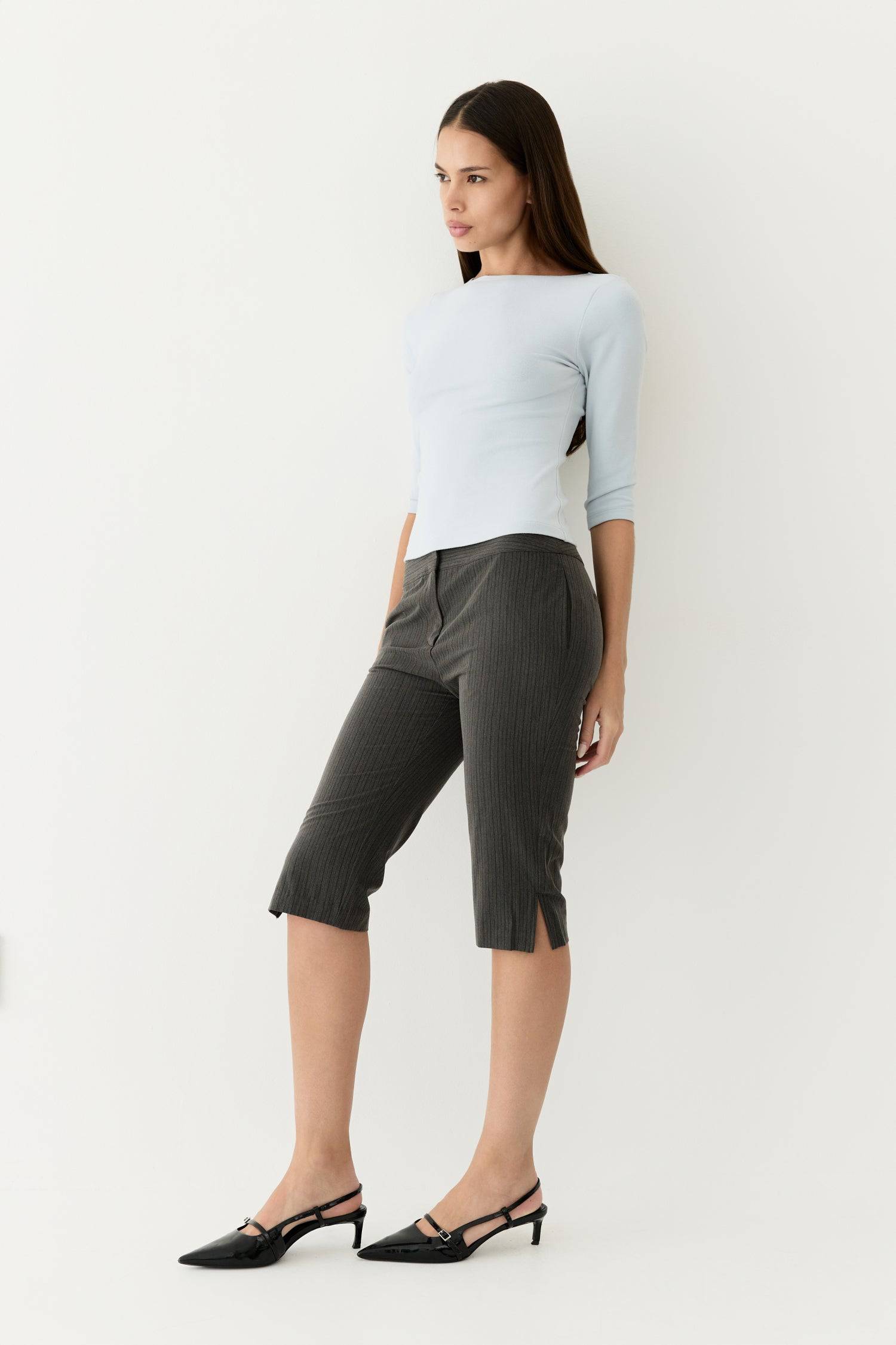 8878009647325, The Ridley Top, Tops, All Row, 3/4 Length Sleeve,3/4 Sleeve,Basic,Basics,beige,Black,Blue,Breathable,Casual,cf-color-beige,cf-color-blue,cf-size-l,cf-size-m,cf-size-s,cf-vendor-all-row,Charcoal,Comfort,Comfortable,Cream,everyday,Feminine,final-sale,finalsale,Fitted,fitted bodice,Fitted Top,Form Fitting,Light Blue,Long Sleeve,new,off white,Relaxed Fit,sale,SPANDEX,spring,Stretchy,Summer,top,Transitional,womens, Information The Ridley Top is crafted from soft brushed knit, featuring a chic boat