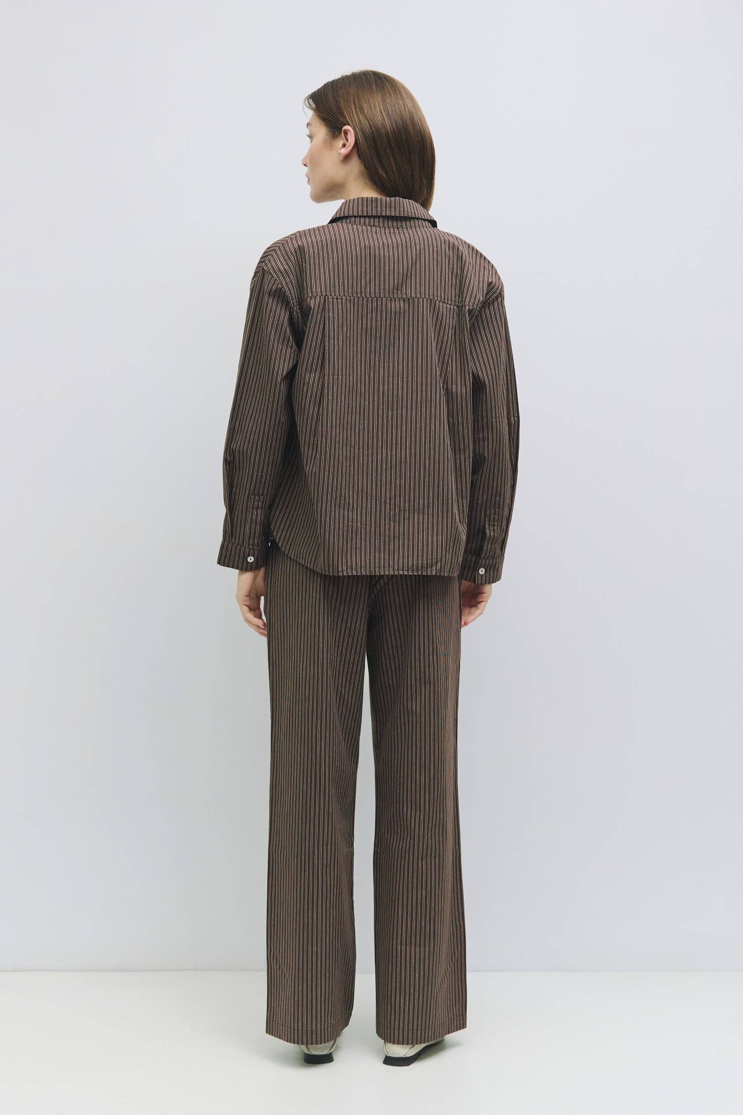 8911030419677, The Dixon Top, Tops, All Row, All Row,allrow,Basics,beige,brown,Button down,Button Down Shirt,Casual,cf-color-beige,cf-color-brown,cf-size-l,cf-size-m,cf-size-s,cf-vendor-all-row,collared,Collared Top,Cotton,Cuffed,layering,leightweight,Long Sleeve,Long Sleeve Shirt,Long Sleeve Top,Lounge,Loungewear,matching,Matching Set,new,Oversized,Pinstripes,Relaxed,Relaxed Fit,set,Sets,spring,Striped,Stripes,summer,Vertical Stripes,Women's, Information The Dixon Top is a multi-color striped button-down s