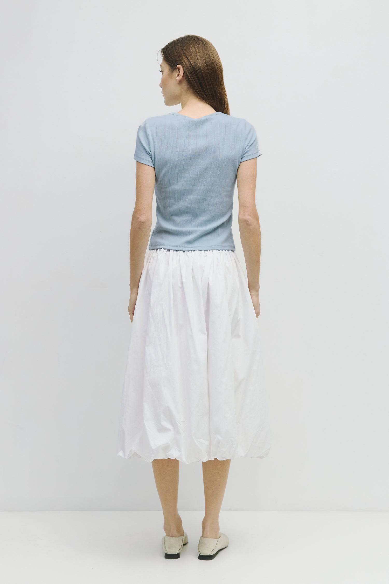 8929243955421, The Deborah Top, Tops, All Row, 90s,Basic,Basics,Black,Blue,Casual,cf-color-blue,cf-color-sage,cf-color-white,cf-size-l,cf-size-m,cf-size-s,cf-vendor-mod-ref,Comfortable,Crew Neck,Crew Neckline,Everyday,final-sale,finalsale,Form Fitting,pointelle,Ribbed,Ribbed Fabric,Ribbed Top,Sage,sale,Short Sleeve,Spring,stretch,Stretchy,Summer,Tee,Tops,Transitional,white,Women's, Information The Deborah Top is a fitted baby tee made from soft pointelle knit fabric, featuring a classic crew neck and short