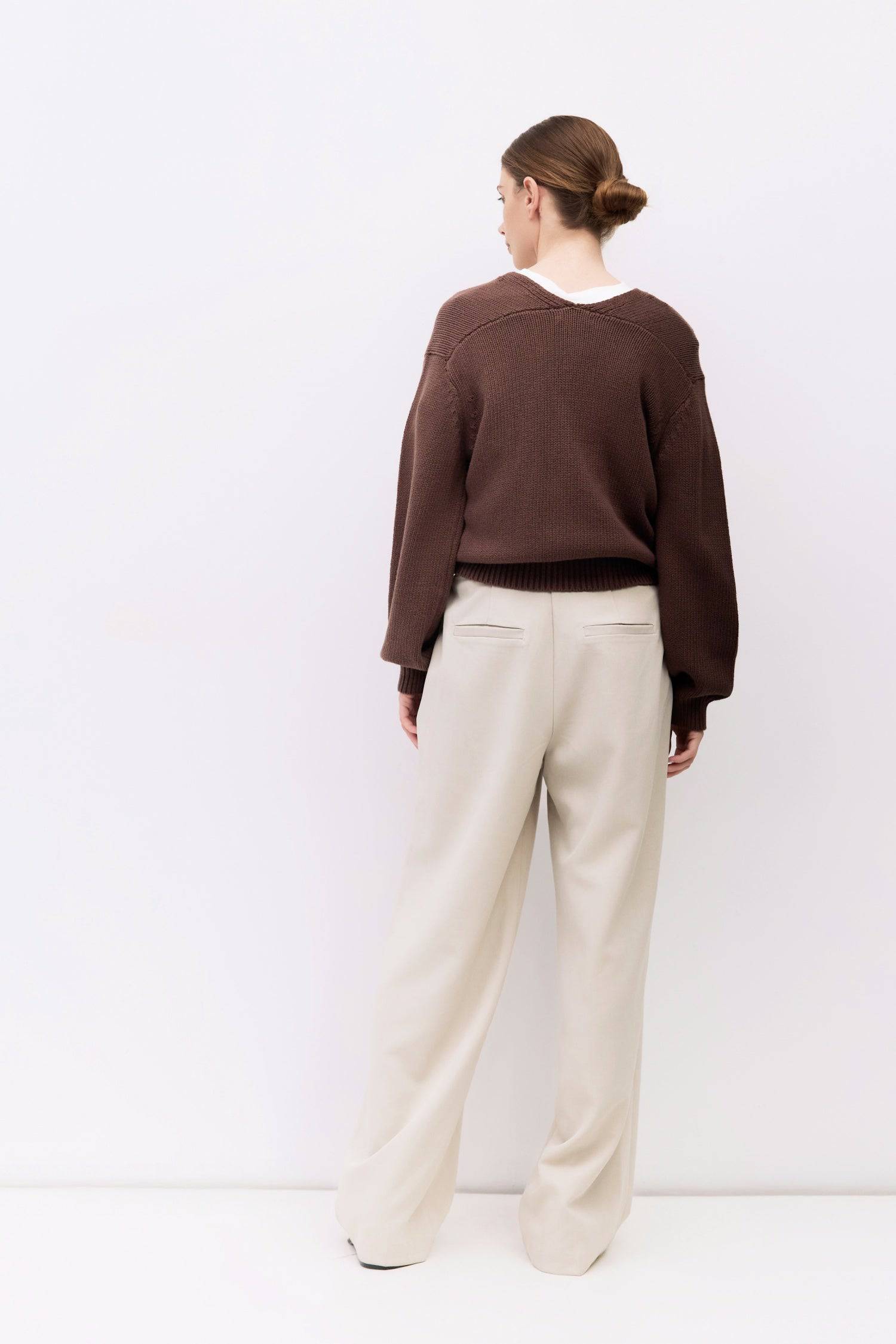 9045581299933, The Layla Cardigan, Outerwear, Mod Ref, Basic,Basics,bell sleeves,brown,Button up,Cardigan,Casual,cf-color-brown,cf-color-white,cf-size-l,cf-size-m,cf-size-s,cf-size-xl,cf-size-xs,cf-vendor-mod-ref,Colder Seasons,Collar,collared,Cotton,fall,heavy weight,Knit,Knit Top,Long Sleeve,Long Sleeve Top,Mod Ref,modref,new,nylon,shawl collar,Soft Knit,tonal,Transitional,V neck,V Neckline,white,winter,Women's, Information The Layla Cardigan is crafted from a midweight knit for a soft yet structured feel