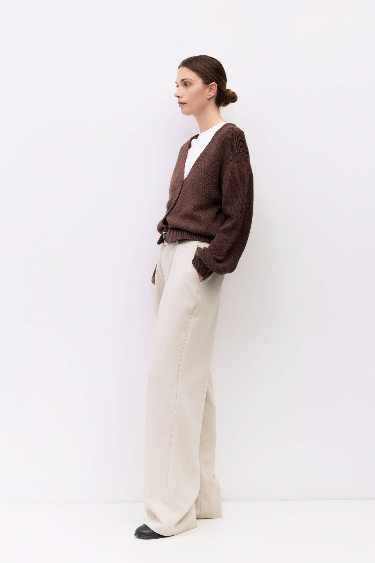 9045581299933, The Layla Cardigan, Outerwear, Mod Ref, Basic,Basics,bell sleeves,brown,Button up,Cardigan,Casual,cf-color-brown,cf-color-white,cf-size-l,cf-size-m,cf-size-s,cf-size-xl,cf-size-xs,cf-vendor-mod-ref,Colder Seasons,Collar,collared,Cotton,fall,heavy weight,Knit,Knit Top,Long Sleeve,Long Sleeve Top,Mod Ref,modref,new,nylon,shawl collar,Soft Knit,tonal,Transitional,V neck,V Neckline,white,winter,Women's, Information The Layla Cardigan is crafted from a midweight knit for a soft yet structured feel