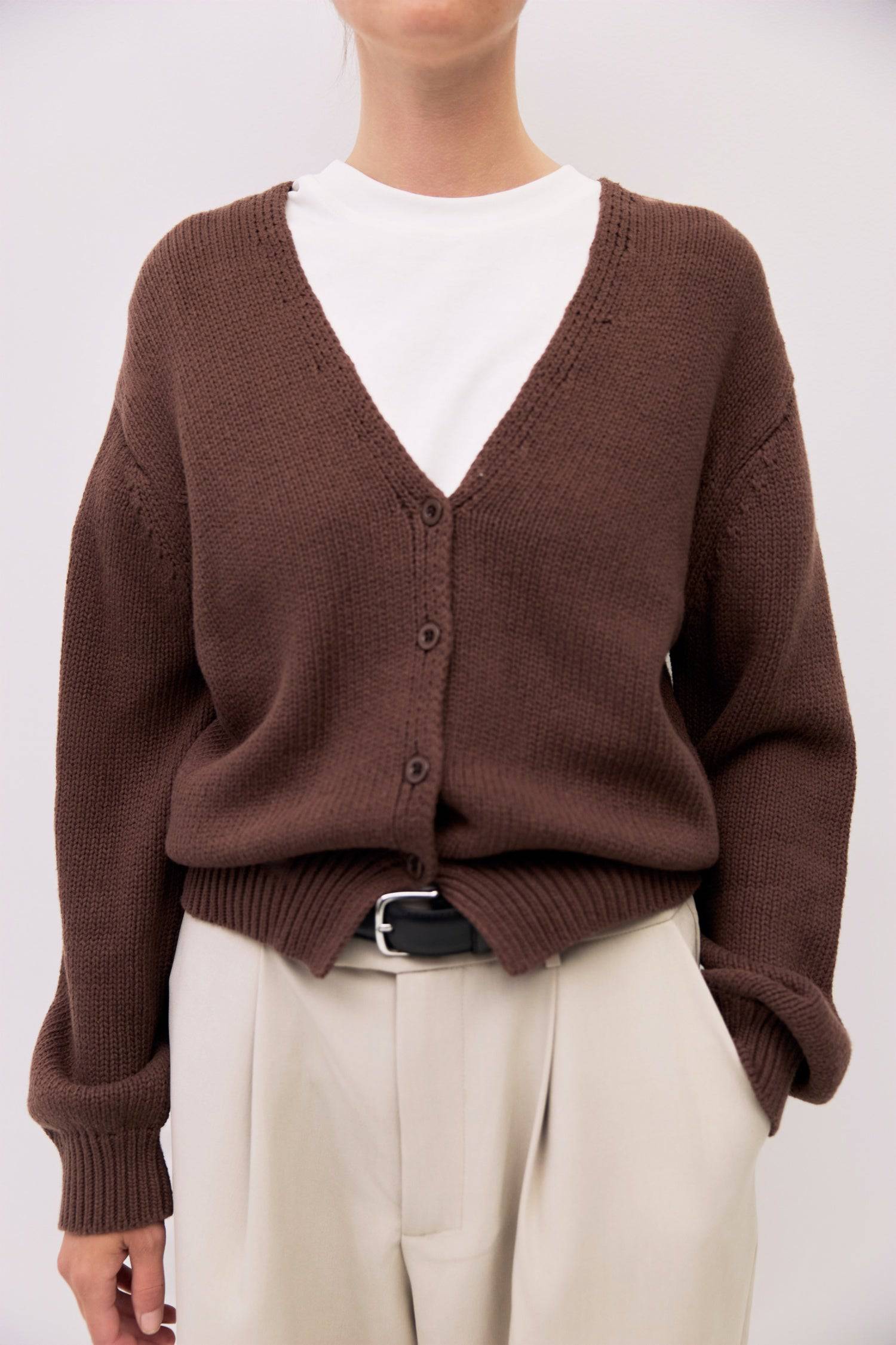 9045581299933, The Layla Cardigan, Outerwear, Mod Ref, Basic,Basics,bell sleeves,brown,Button up,Cardigan,Casual,cf-color-brown,cf-color-white,cf-size-l,cf-size-m,cf-size-s,cf-size-xl,cf-size-xs,cf-vendor-mod-ref,Colder Seasons,Collar,collared,Cotton,fall,heavy weight,Knit,Knit Top,Long Sleeve,Long Sleeve Top,Mod Ref,modref,new,nylon,shawl collar,Soft Knit,tonal,Transitional,V neck,V Neckline,white,winter,Women's, Information The Layla Cardigan is crafted from a midweight knit for a soft yet structured feel