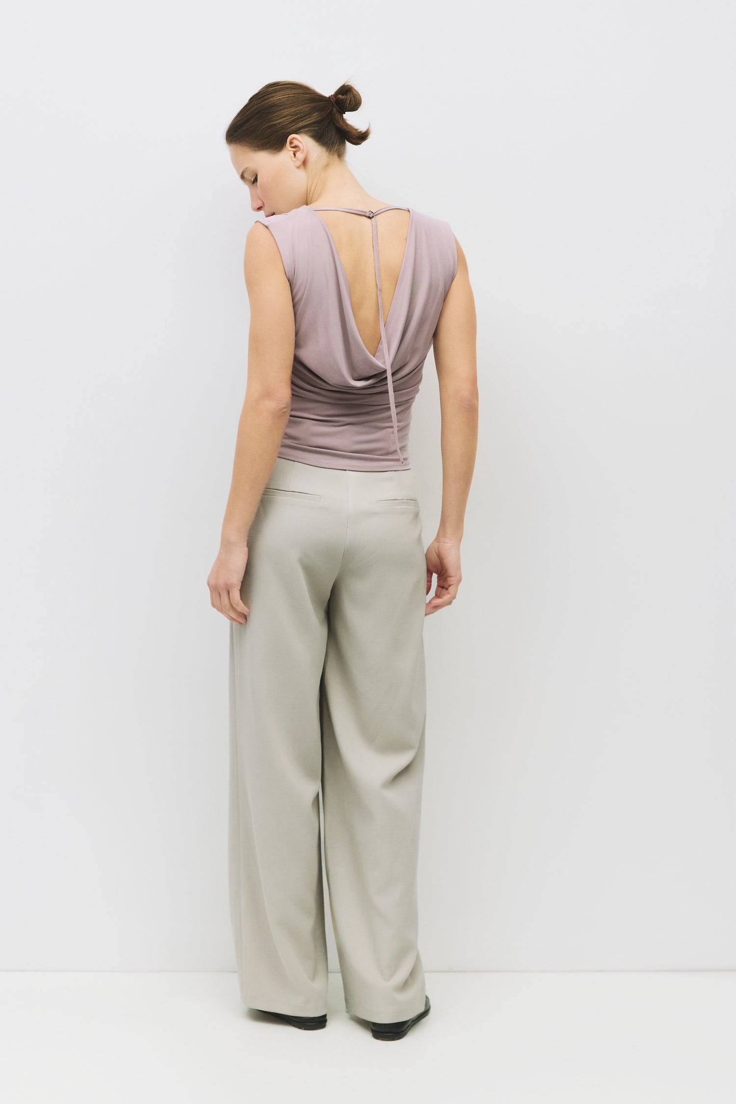 8983710236893, The Benson Top, Tops, Mod Ref, All Row,allrow,basics,Black,Blue,Bone,cf-color-black,cf-color-blue,cf-color-bone,cf-color-brown,cf-color-grey,cf-color-navy,cf-color-pink,cf-color-rust,cf-color-sage,cf-color-white,cf-size-l,cf-size-m,cf-size-s,cf-vendor-all-row,collection,COTTON,essentials,everyday,final-sale,finalsale,grey,jersey,new,Pink,sale,t-shirt,tee,white,womens, Information The Benson Top is a luxurious modal piece featuring a wide neckline and a stunning cowl back detail for a relaxed