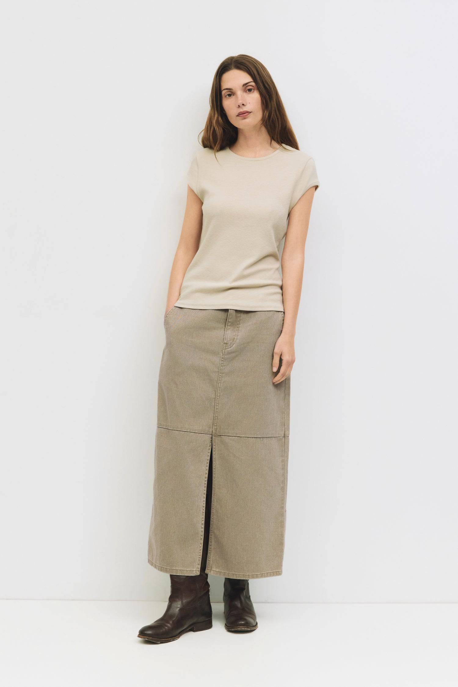 9045675540701, The Keegan Top, Tops, Mod Ref, 90s,Basic,Basics,Black,Bone,Cap Sleeve,Casual,cf-color-black,cf-color-bone,cf-color-cream,cf-color-grey,cf-size-l,cf-size-m,cf-size-s,cf-vendor-mod-ref,Comfortable,Cream,Everyday,Form Fitting,Grey,Lightweight,Relaxed,Relaxed Fit,Ribbed Fabric,Ribbed Top,Short Sleeve,Spring,stretch,Stretchy,Summer,Tee,Tops,Transitional,white,Women's, Information The Keegan Top is made from a lightweight slub knit that fits closely to the body for a flattering silhouette. Designed