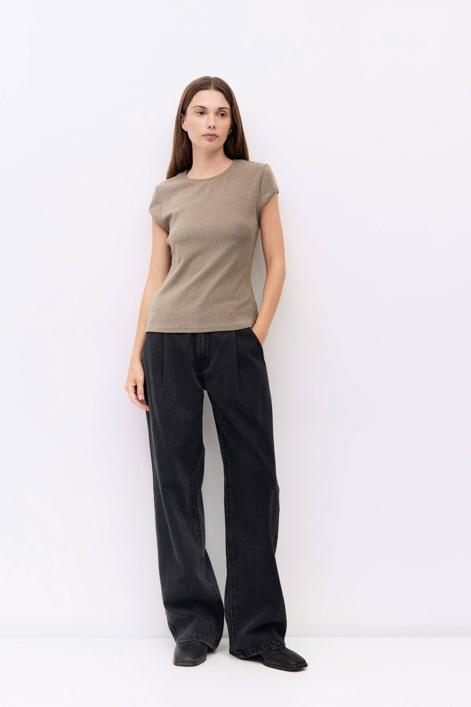 9045675540701, The Keegan Top, Tops, Mod Ref, 90s,Basic,Basics,Black,Bone,Cap Sleeve,Casual,cf-color-black,cf-color-bone,cf-color-cream,cf-color-grey,cf-size-l,cf-size-m,cf-size-s,cf-vendor-mod-ref,Comfortable,Cream,Everyday,Form Fitting,Grey,Lightweight,Relaxed,Relaxed Fit,Ribbed Fabric,Ribbed Top,Short Sleeve,Spring,stretch,Stretchy,Summer,Tee,Tops,Transitional,white,Women's, Information The Keegan Top is made from a lightweight slub knit that fits closely to the body for a flattering silhouette. Designed