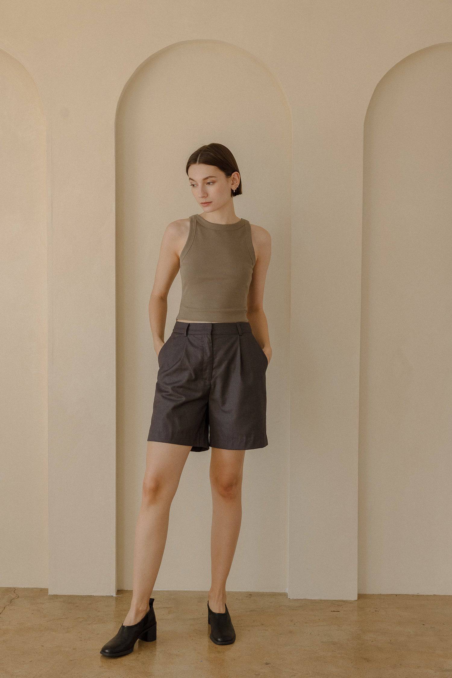 8169757147357, The Tonya Top, Tops, Mod Ref, Basic,Basics,Blush,cf-color-black,cf-color-blush,cf-color-olive,cf-size-l,cf-size-m,cf-size-s,cf-vendor-mod-ref,Cotton,Crop,Crop Top,Cropped,essentials,Everyday,final-sale,finalsale,layering,Layers,Olive,racerback,Rib,Ribbed,Ribbed Fabric,Ribbed Top,Ribbing,sale,tank,Tank Top, Information The Tonya Top is a basic cropped ribbed tank top. Crafted from a rayon-cotton-spandex blend, this racerback tank top is a versatile piece for your daily wardrobe. Perfect for pa