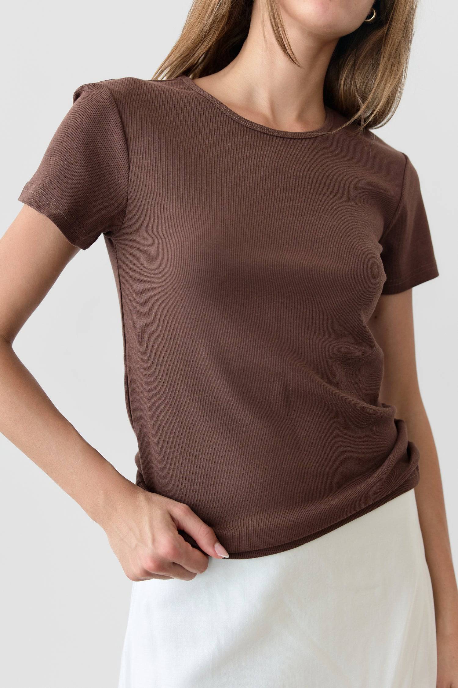 8304961945821, The Reese Top, Tops, Mod Ref, 90s,Basic,Basics,Black,Blue,Casual,cf-color-black,cf-color-blue,cf-color-white,cf-size-l,cf-size-m,cf-size-s,cf-vendor-mod-ref,Comfortable,Crew Neck,Crew Neckline,Everyday,Form Fitting,Ribbed,Ribbed Fabric,Ribbed Top,Short Sleeve,Spring,stretch,Stretchy,Summer,Tee,Tops,Transitional,white,Women's, Information The Reese Top is a ribbed tee that offers style without compromising comfort. It is fabricated from a cotton-rayon blend with a hint of spandex for a stretch