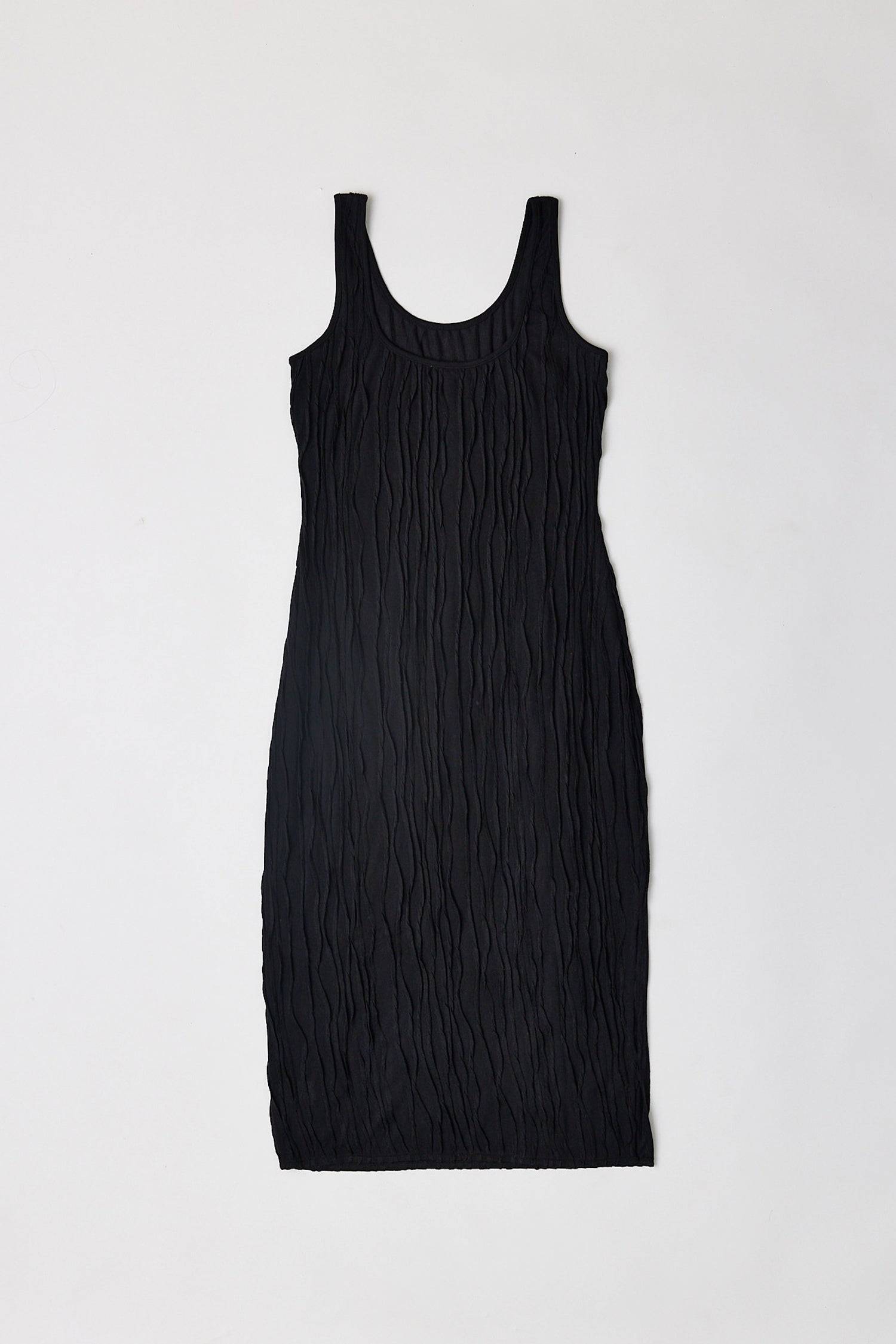 8861267755229, The Aliya Dress, Dress, All Row, Black,bodycon,brown,Casual,cf-color-black,cf-color-ivory,cf-size-l,cf-size-m,cf-size-s,cinched,ivory,Midi,new,nylon,racerback,rust,Sleeveless,Sleeveless Dress,Slit,spring,straight-cut,summer,texture,textured,Textured Fabric,viscose,Women's, Information The Aliya Dress is a tank midi dress that is crafted from a textured, pintucked stretch fabric. It boasts a sheer bodice and a scoop neckline. A summer addition piece to dress up or wear casually. Details Self: