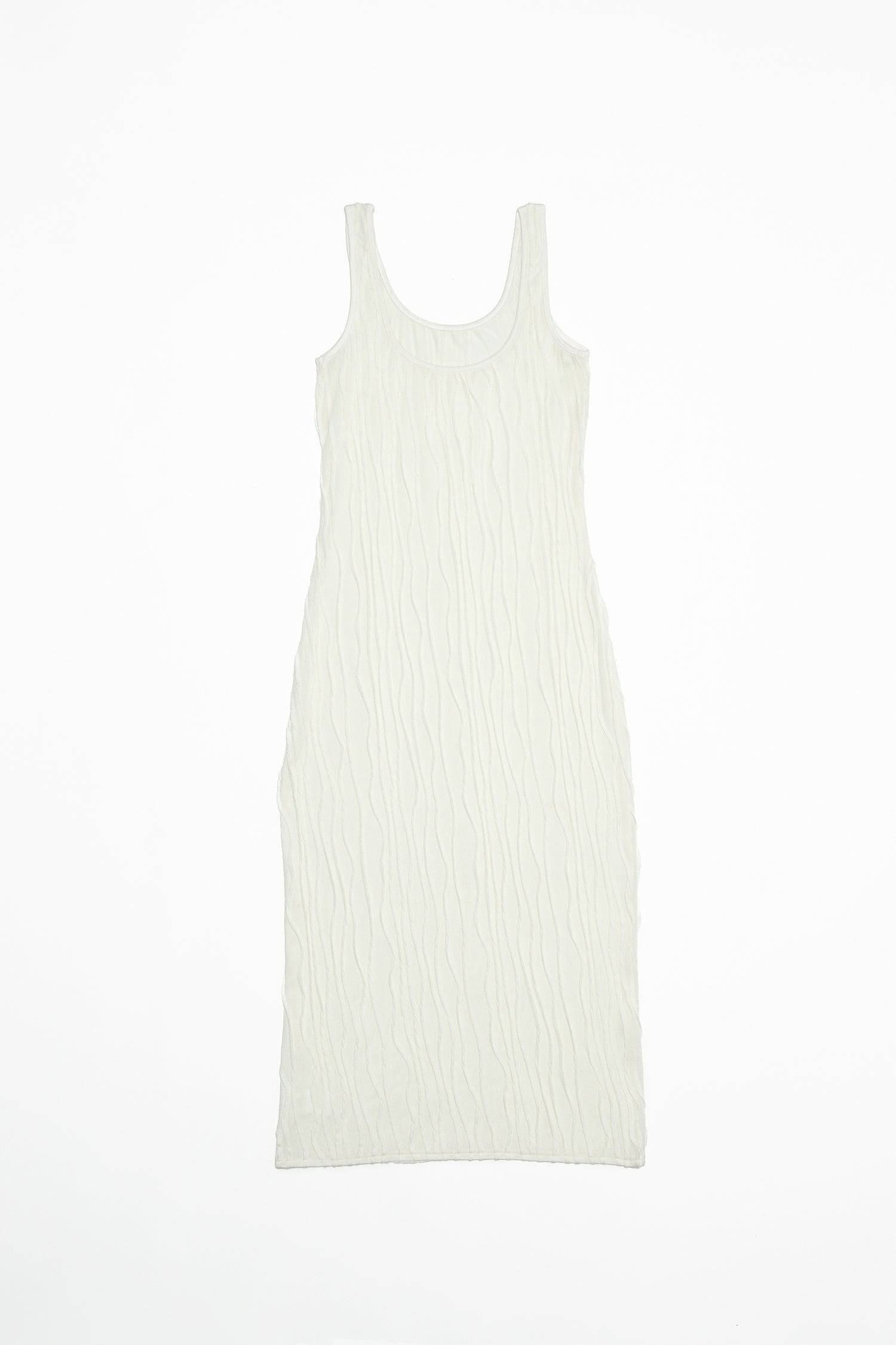 8861267755229, The Aliya Dress, Dress, All Row, Black,bodycon,brown,Casual,cf-color-black,cf-color-ivory,cf-size-l,cf-size-m,cf-size-s,cinched,ivory,Midi,new,nylon,racerback,rust,Sleeveless,Sleeveless Dress,Slit,spring,straight-cut,summer,texture,textured,Textured Fabric,viscose,Women's, Information The Aliya Dress is a tank midi dress that is crafted from a textured, pintucked stretch fabric. It boasts a sheer bodice and a scoop neckline. A summer addition piece to dress up or wear casually. Details Self: