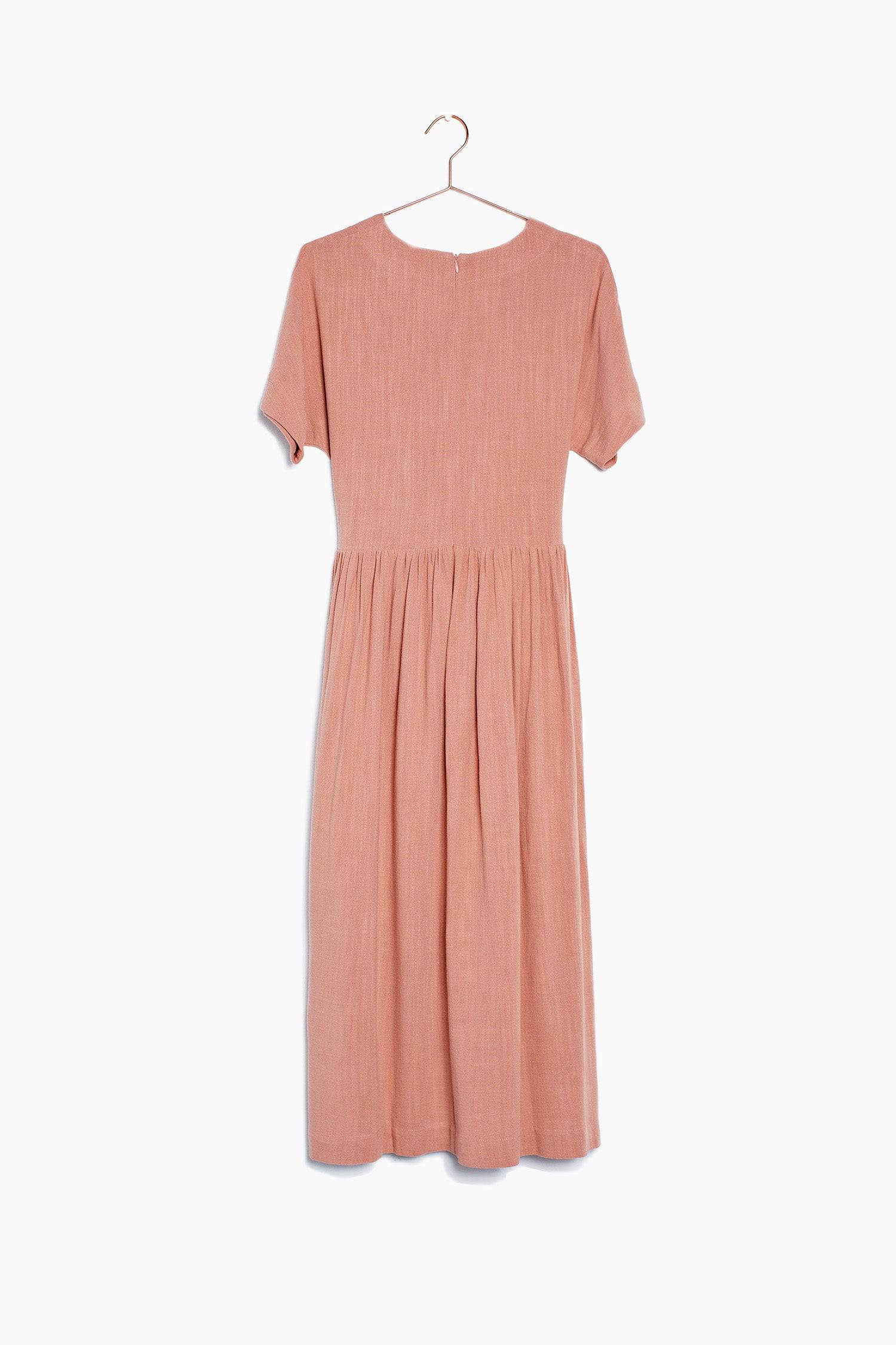 8861270507741, The Palma Dress, Dress, Mod Ref, Belted Tie Waist,Blush,Casual,cf-color-blush,cf-color-tan,cf-color-white,cf-size-l,cf-size-m,cf-size-s,Collar,Detail,Details,Dress,Flow,flowy,Linen,Long Dress,Maxi,maxi dress,Minimal,minimalist,Mod Ref,modref,new,ruched,Soft,Spring,Summer,V neck,V Neckline,Waist Tie,white,Women's,Yellow, Information The Palma Dress is maxi length dress with a v-neckline and waist tie. The piece has feminine touches such as a flutter sleeve and full skirt. Details 70% Linen, 30