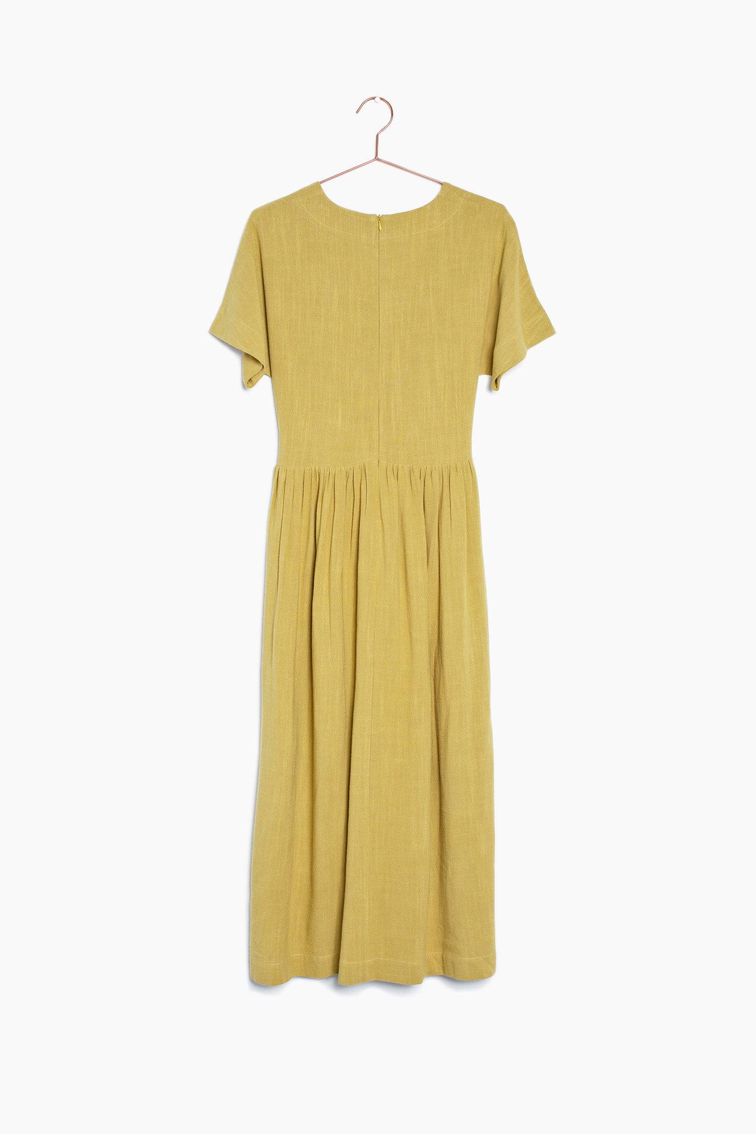 8861270507741, The Palma Dress, Dress, Mod Ref, Belted Tie Waist,Blush,Casual,cf-color-blush,cf-color-tan,cf-color-white,cf-size-l,cf-size-m,cf-size-s,Collar,Detail,Details,Dress,Flow,flowy,Linen,Long Dress,Maxi,maxi dress,Minimal,minimalist,Mod Ref,modref,new,ruched,Soft,Spring,Summer,V neck,V Neckline,Waist Tie,white,Women's,Yellow, Information The Palma Dress is maxi length dress with a v-neckline and waist tie. The piece has feminine touches such as a flutter sleeve and full skirt. Details 70% Linen, 30