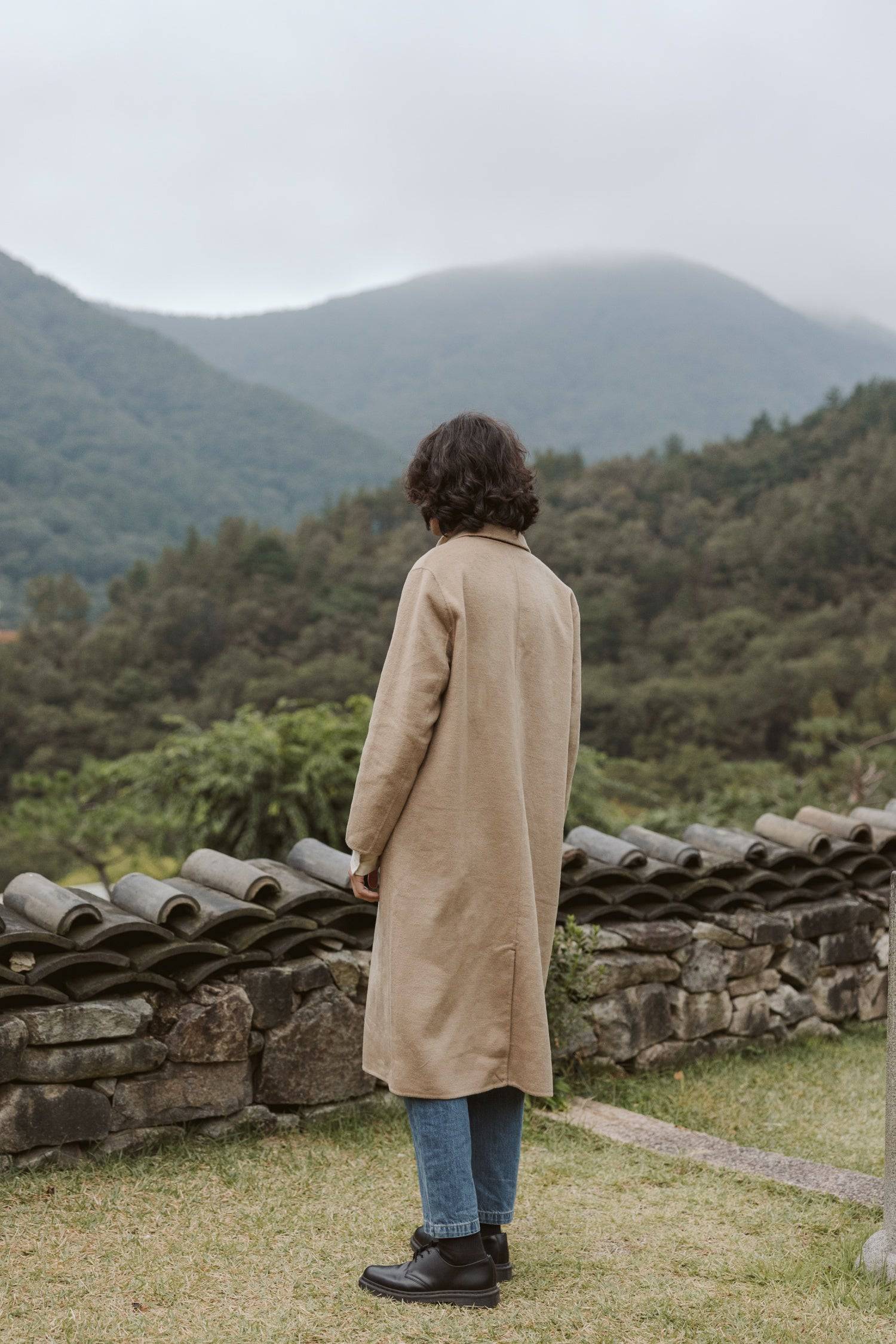 7643229192413, The Spence Coat, Outerwear, All Row, 10/31,allrow,Basic,Basics,Black,Camel,Casual,cf-color-black,cf-color-khaki,cf-size-l,cf-size-m,cf-size-s,cf-vendor-all-row,Coat,collar,Contemporary,Daily,Elongated,Front Pockets,Handsewn,Jacket,Khaki,Mauve,Navy,new,Outerwear,Oversized,Oversized Coat,Polyester,tan,Unisex,Women's,Wool, Information A full-length, oversized coat designed to last the test of time. Hand sewn in a wool-like blend that combines warmth and texture. Perfect to style for daily wear o