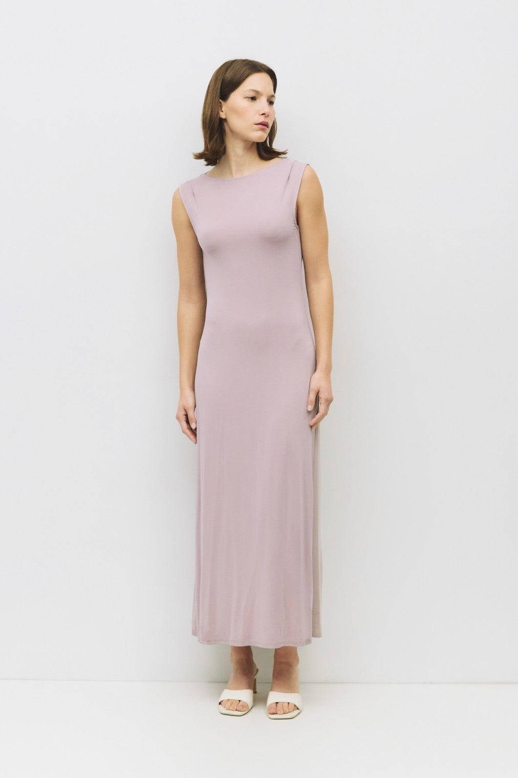 8982639444189, The Benson Dress, Dress, Mod Ref, Black,Casual,cf-color-black,cf-color-red,cf-color-white,cf-size-l,cf-vendor-all-row,collared,Comfort,Comfortable,Feminine,full skirt,Midi,Midi Dress,midi length,new,Red,Sleeveless,Sleeveless Dress,Spring,versatile,white,Womens, Information The Benson Dress is a sleeveless, fitted maxi dress made from a buttery soft modal blend, featuring a wide neck and a flattering slight flare at the bottom hem. With a stunning cowl back detail and adjustable self-tie strap